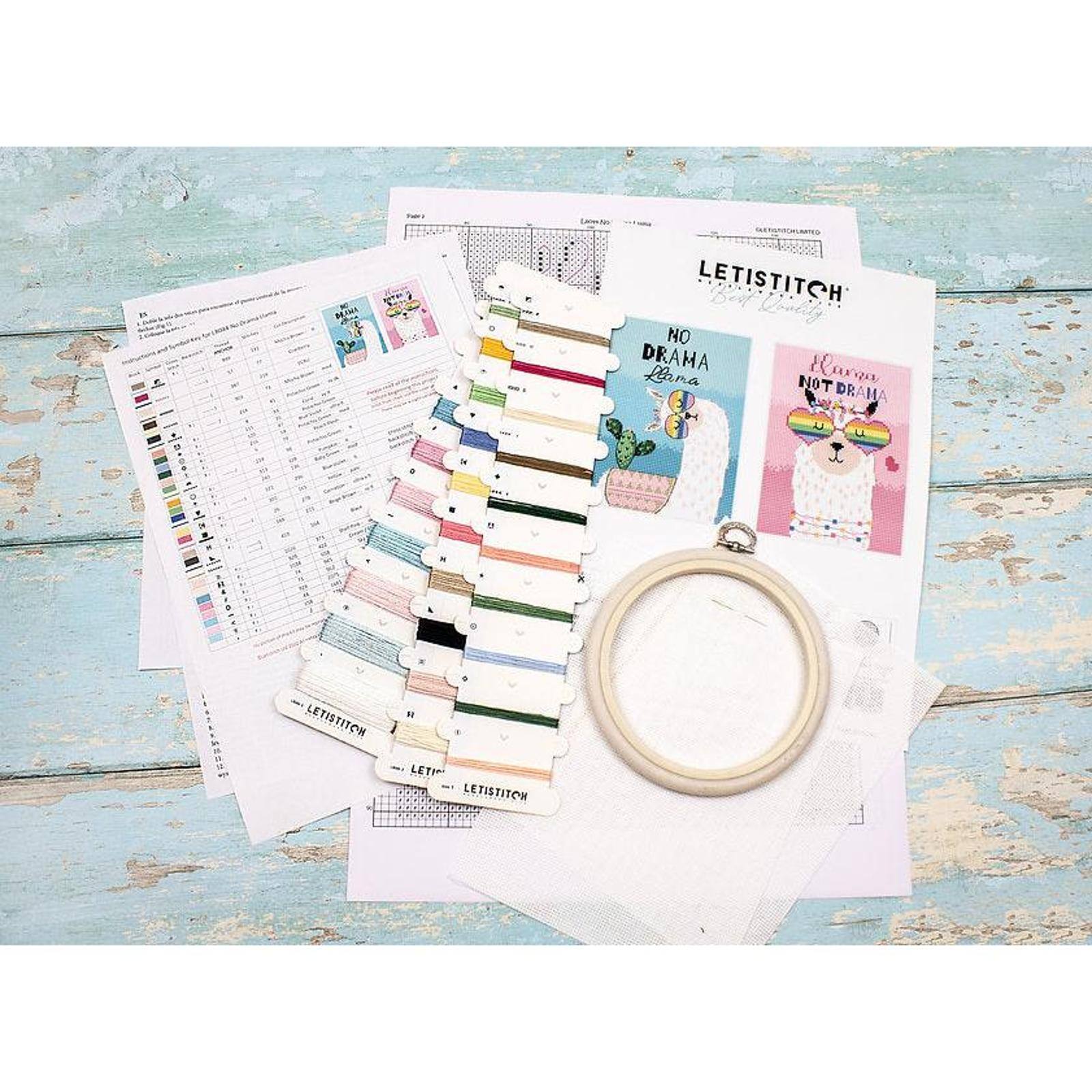 Letistitch No drama Llama Counted Cross Stitch Kit