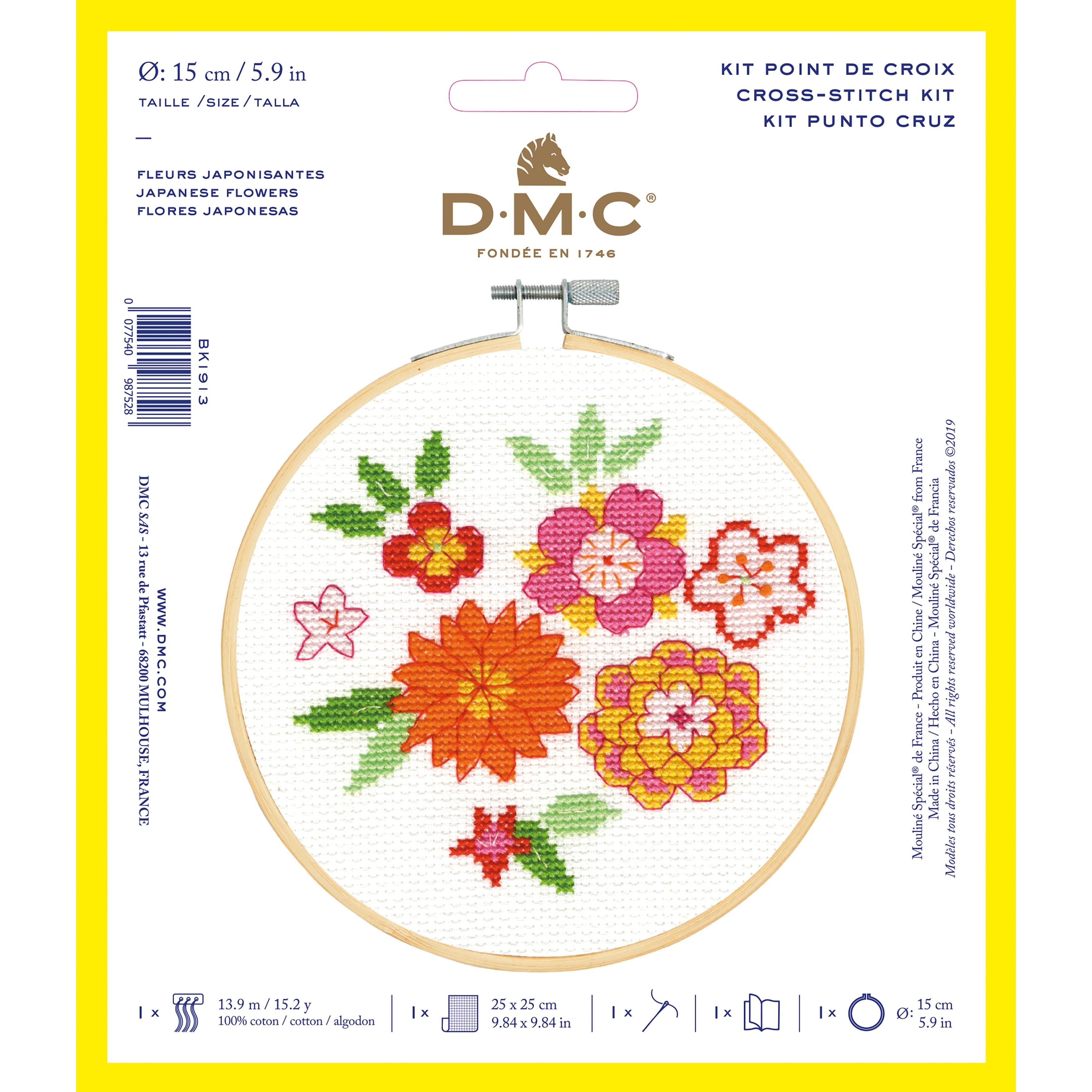 DMC&#xAE; Japanese Flowers Cross Stitch Kit