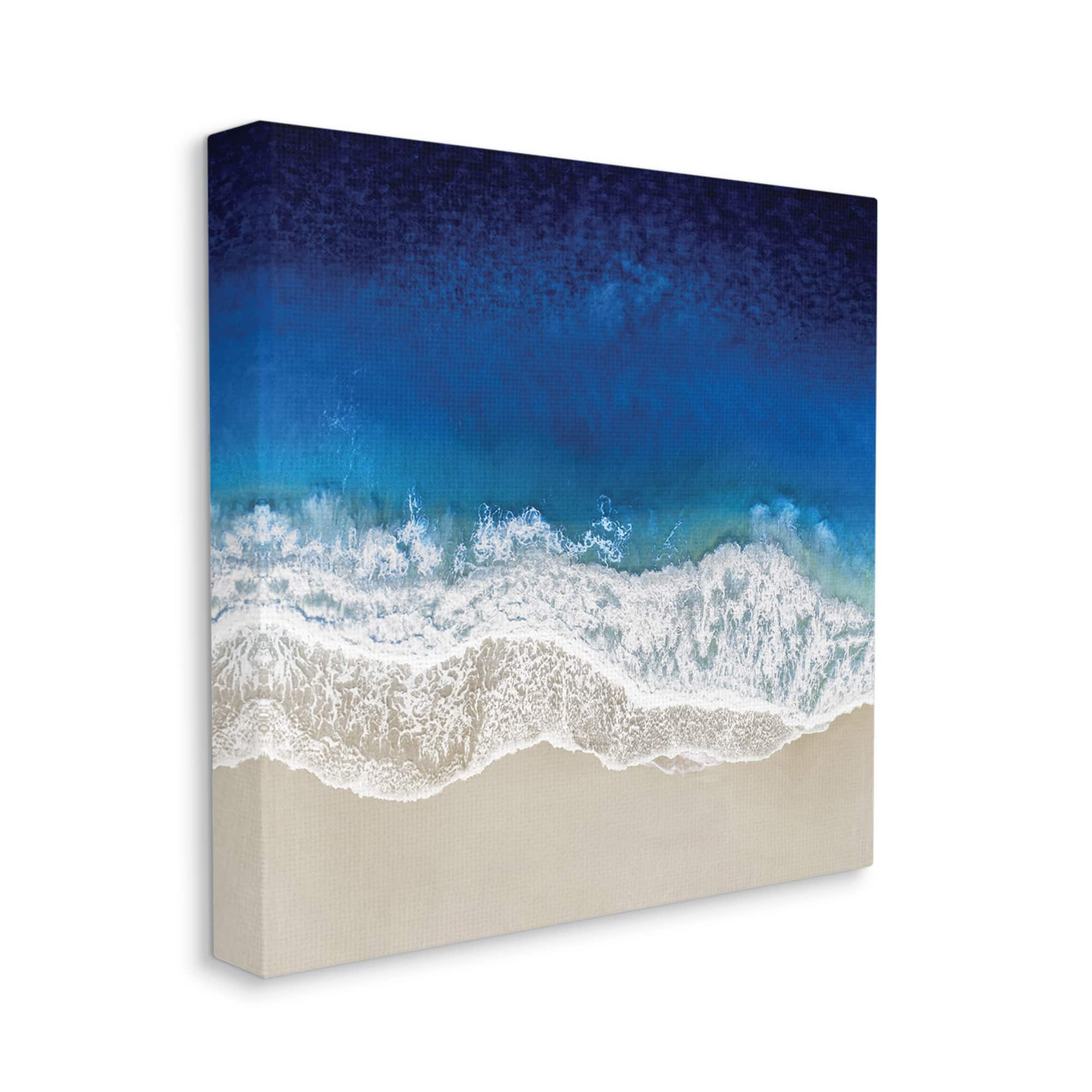 Stupell Industries Clear Blue Ocean Tropical Beach Aerial View Canvas Wall Art