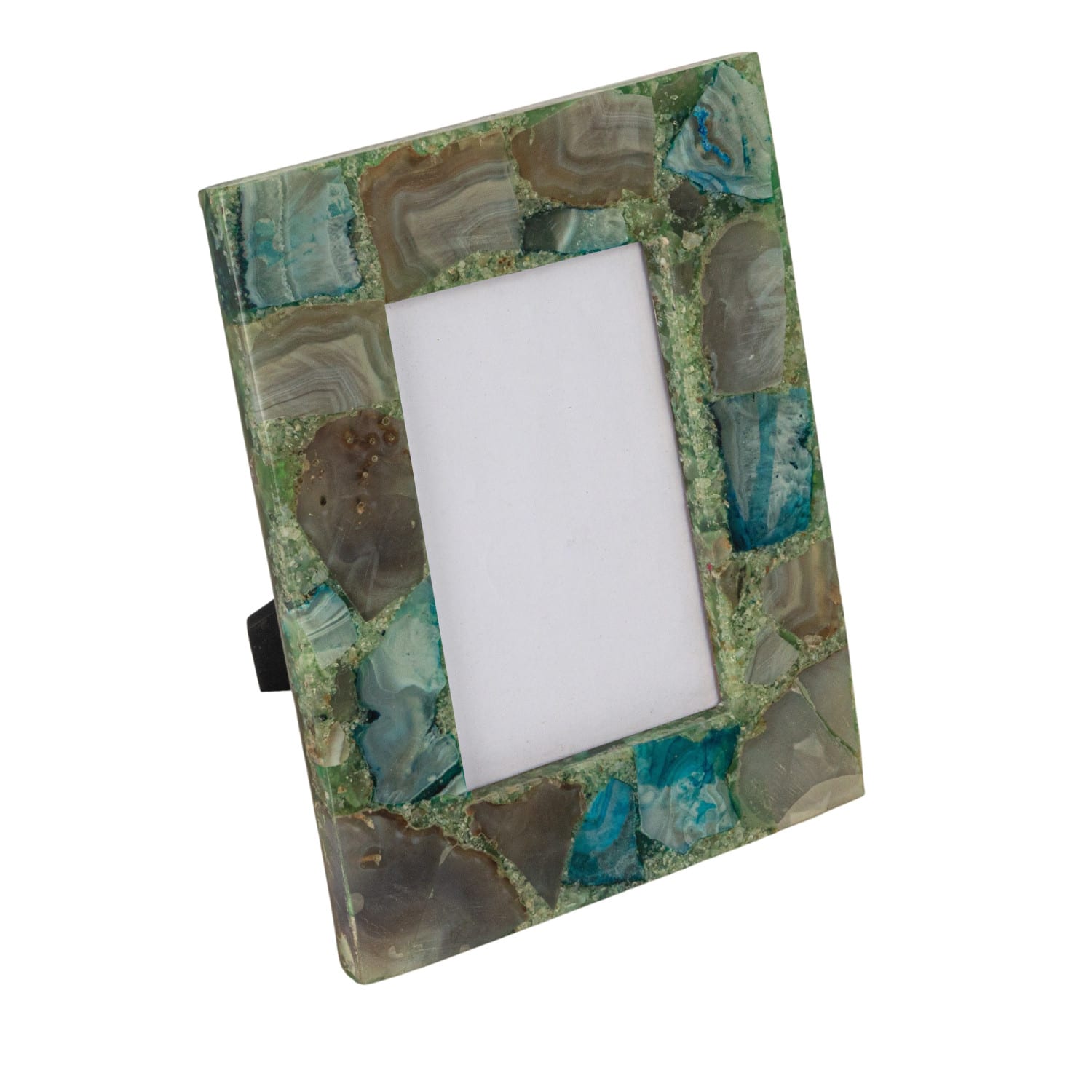 Hello Honey&#xAE; 4&#x22; x 6&#x22; Green &#x26; Gray Agate Photo Frame