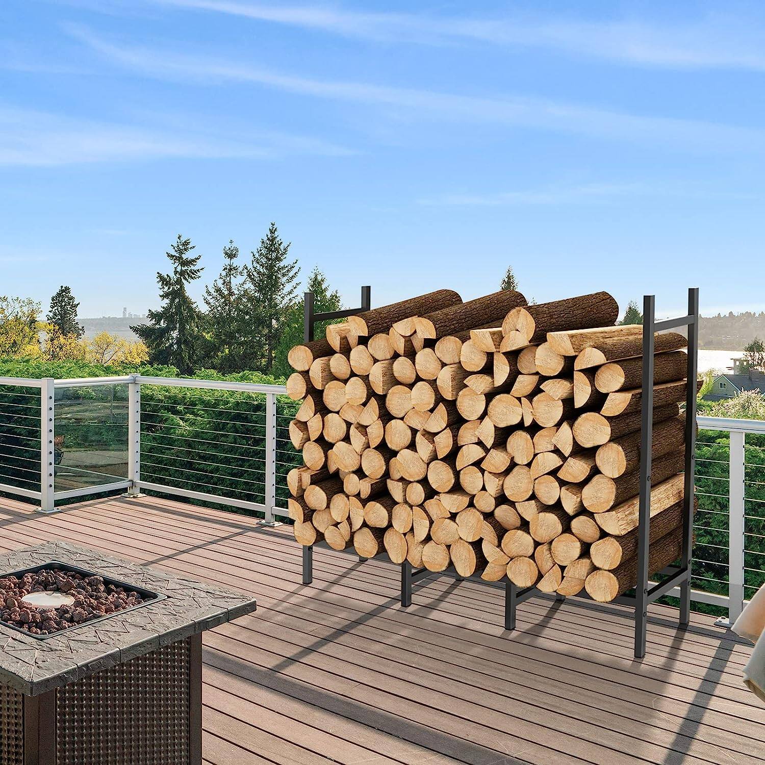 NEX™ 4ft. Outdoor Metal Firewood Storage Rack