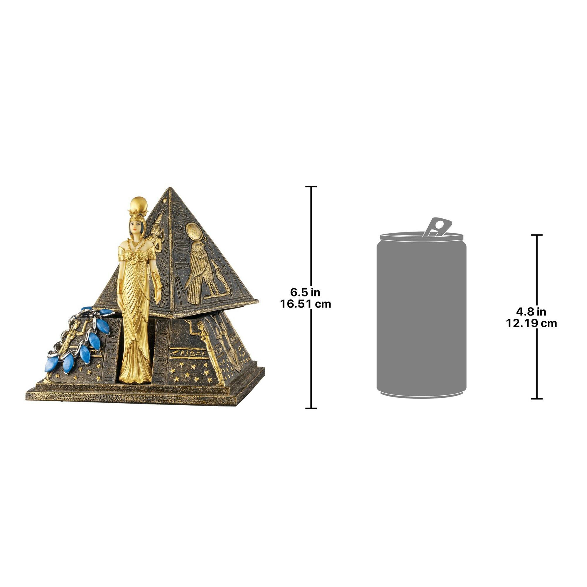 Design Toscano 6.5" Egyptian Goddess Isis Pyramid Treasure Box Sculpture