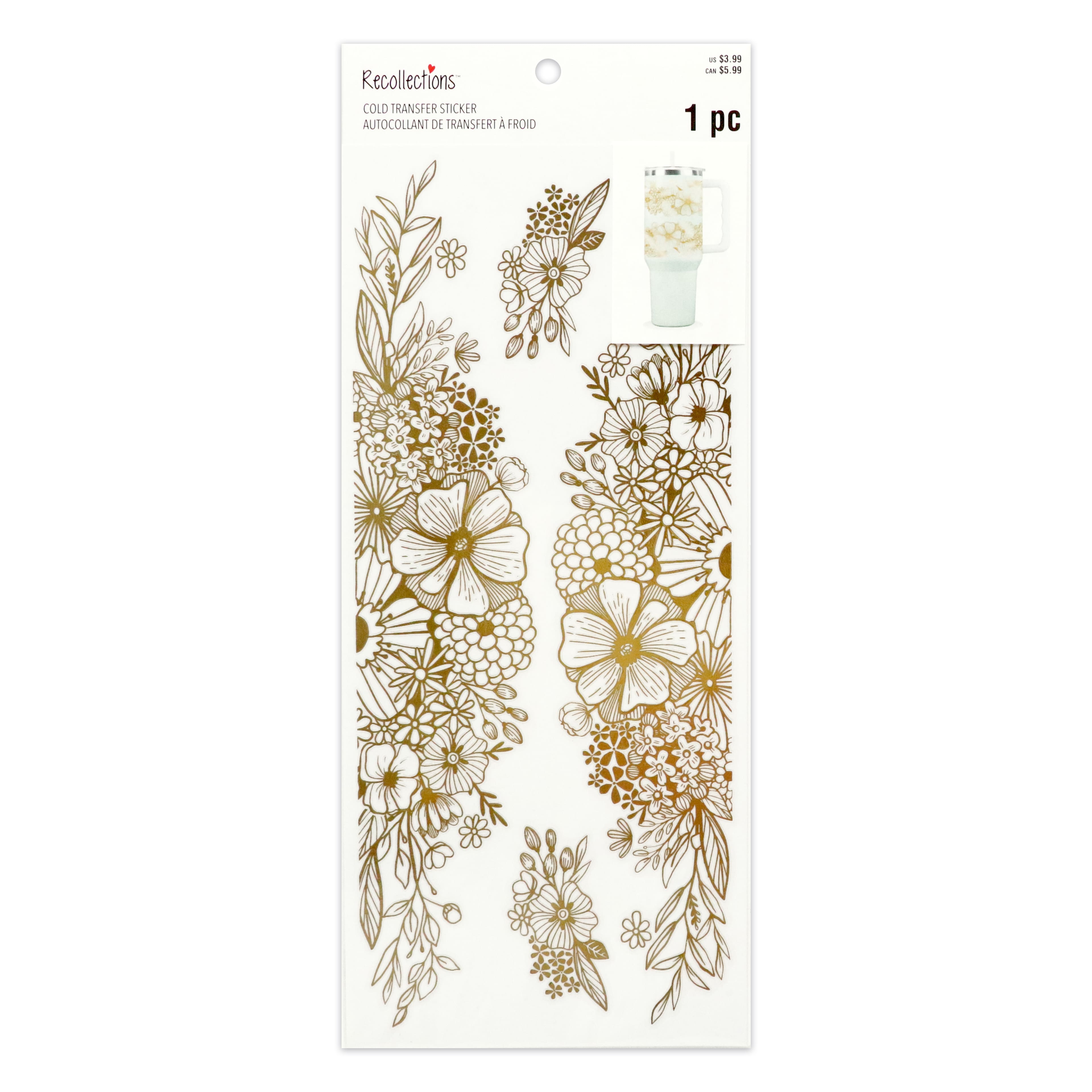 Gold Flower Wrap Cold Transfer Sticker by Recollections&#x2122;