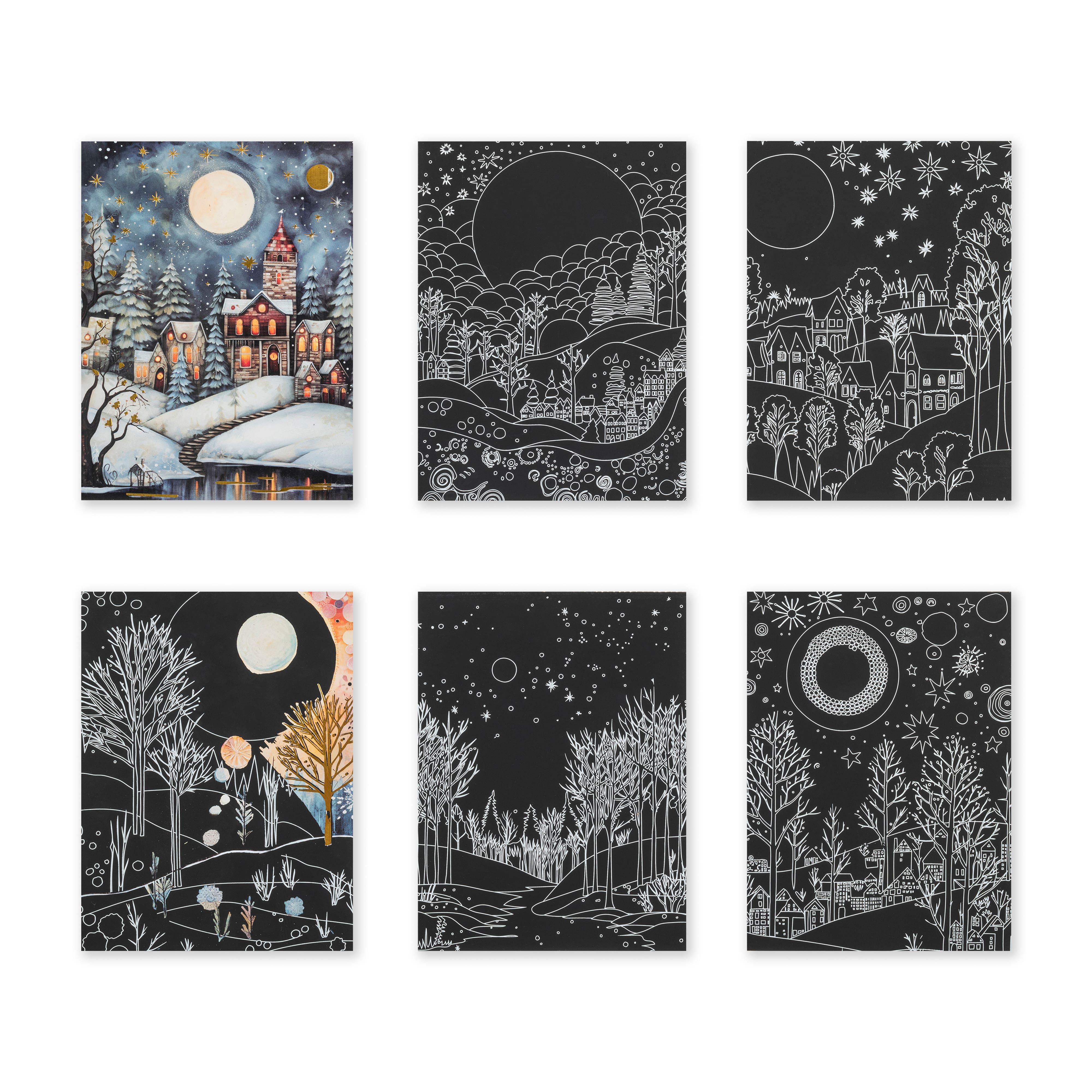 Brea Reese&#x2122; 6&#x22; x 8&#x22; Holiday Landscape Scratch Art Paper Pad