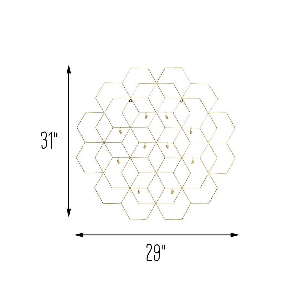 Honey Can Do Gold Hanging Photo Display Holder with Clips