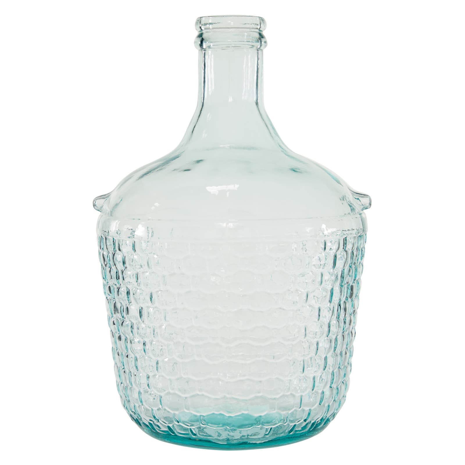 17&#x22; Blue Glass Farmhouse Vase