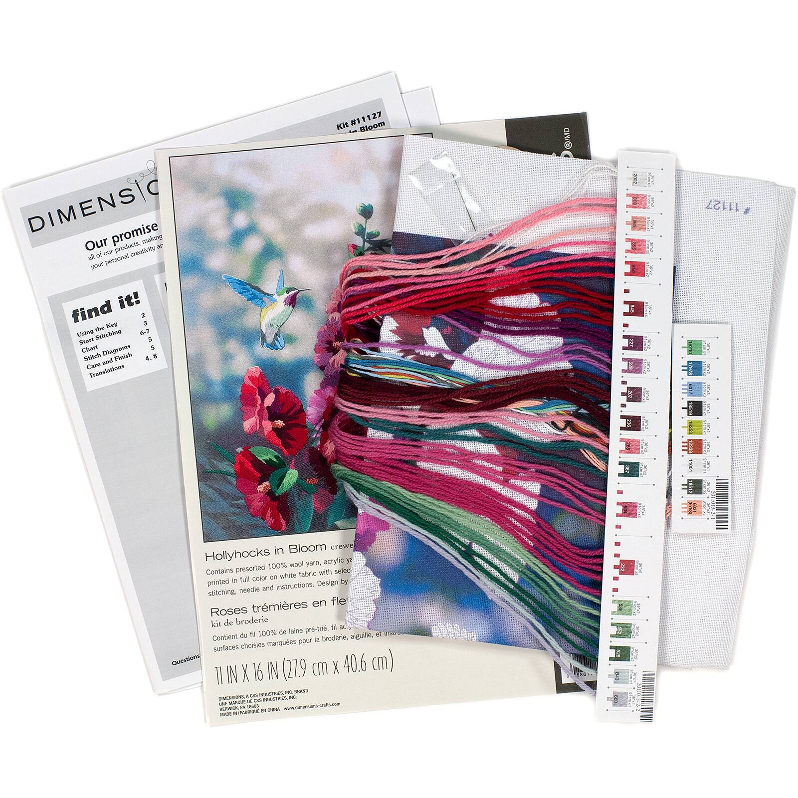 Dimensions® Hollyhocks in Bloom Embroidery Kit