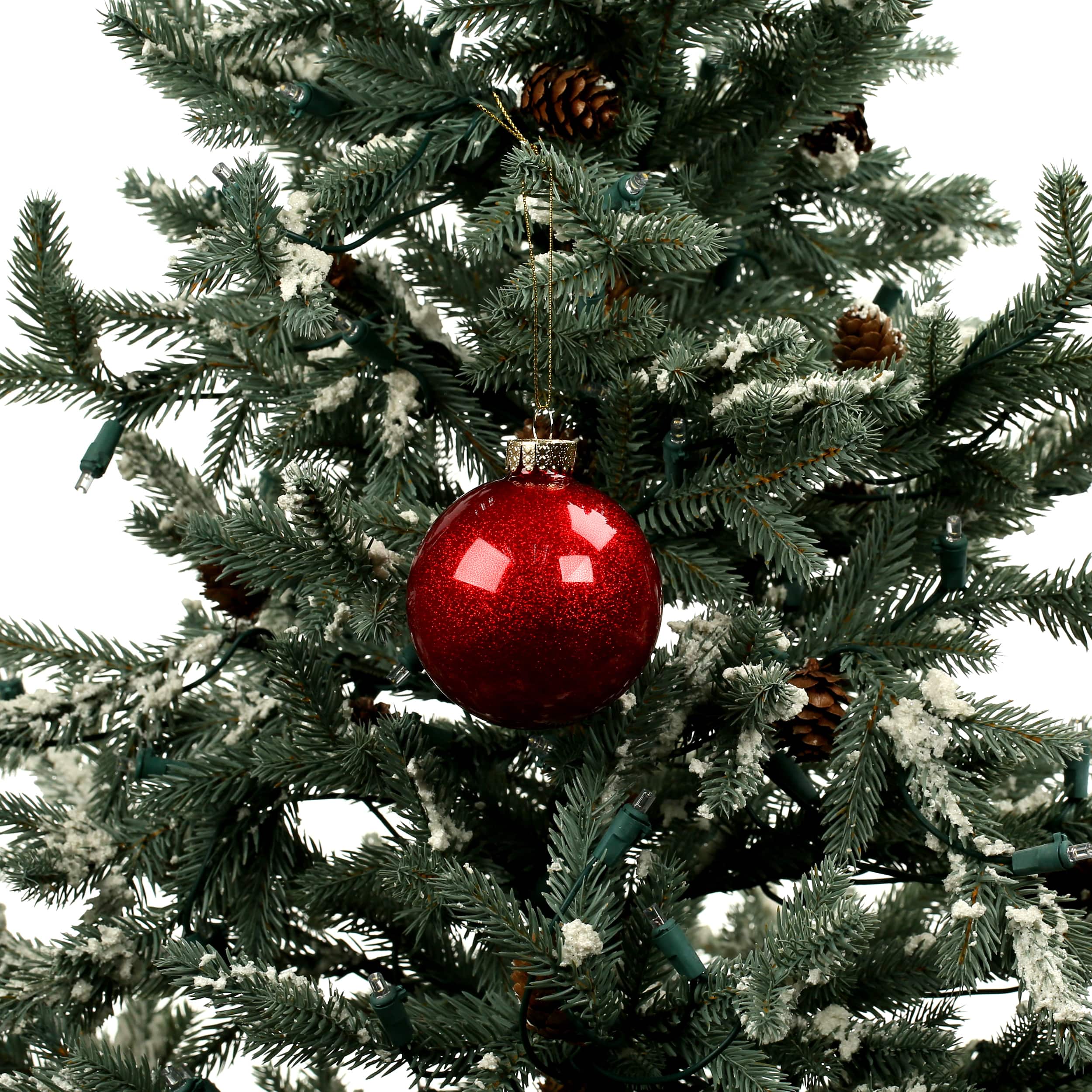4 Pack 3&#x22; Red Glitter Glass Ball Ornaments by Ashland&#xAE;