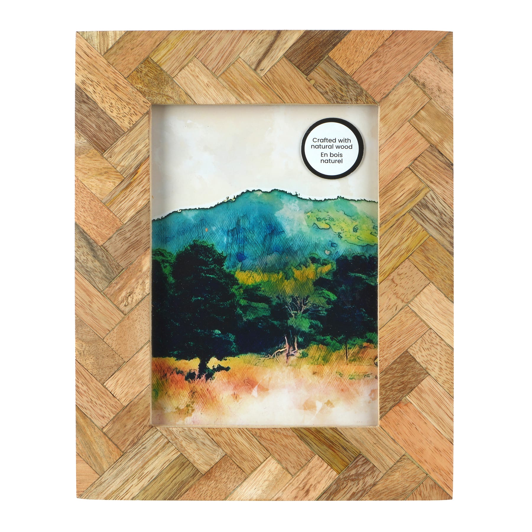 5&#x22; x 7&#x22; Natural Herringbone Wood Tabletop Frame, Atelier by Studio D&#xE9;cor&#xAE;