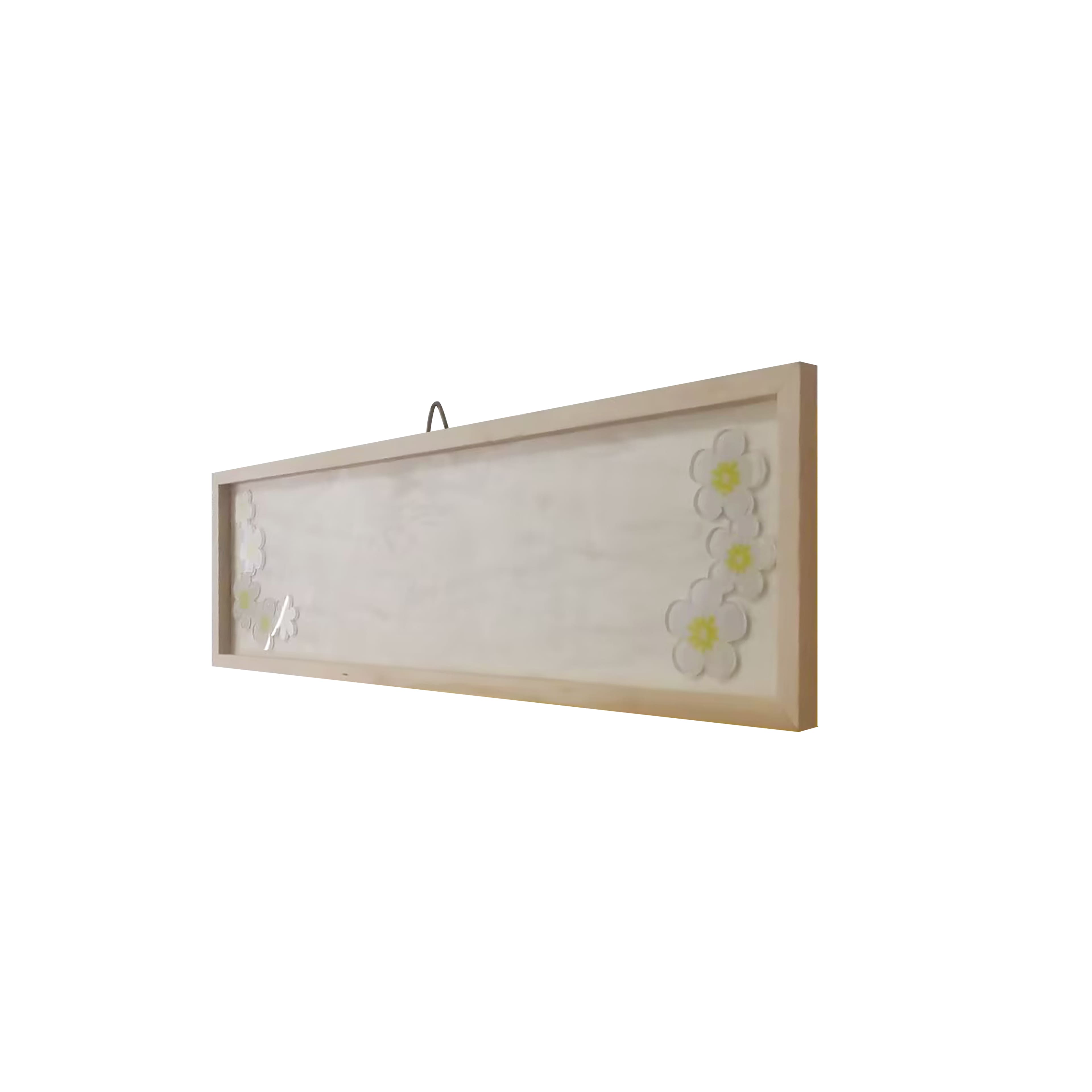 28&#x22; Plywood &#x26; Acrylic Rectangle Plaque with Flowers by Make Market&#xAE;
