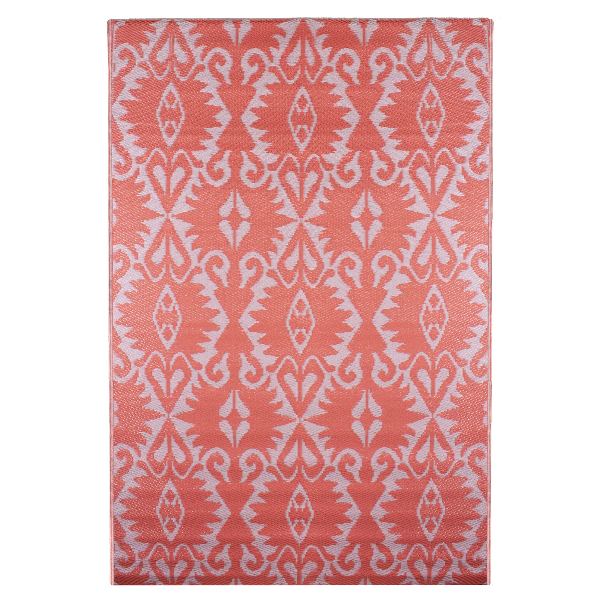 Pink Abstract Pattern Rectangular Outdoor Area Rug, 4ft. x 6ft.