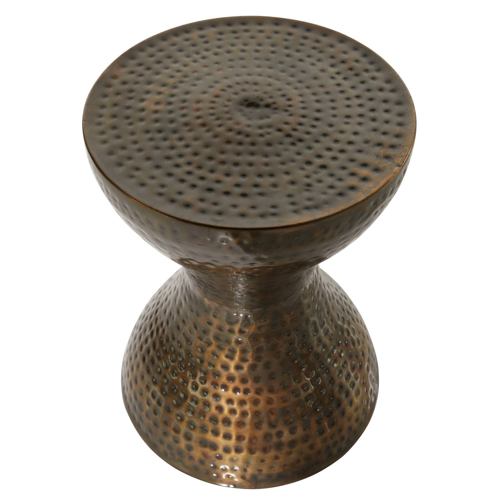 19" Bronze Iron Industrial Accent Table