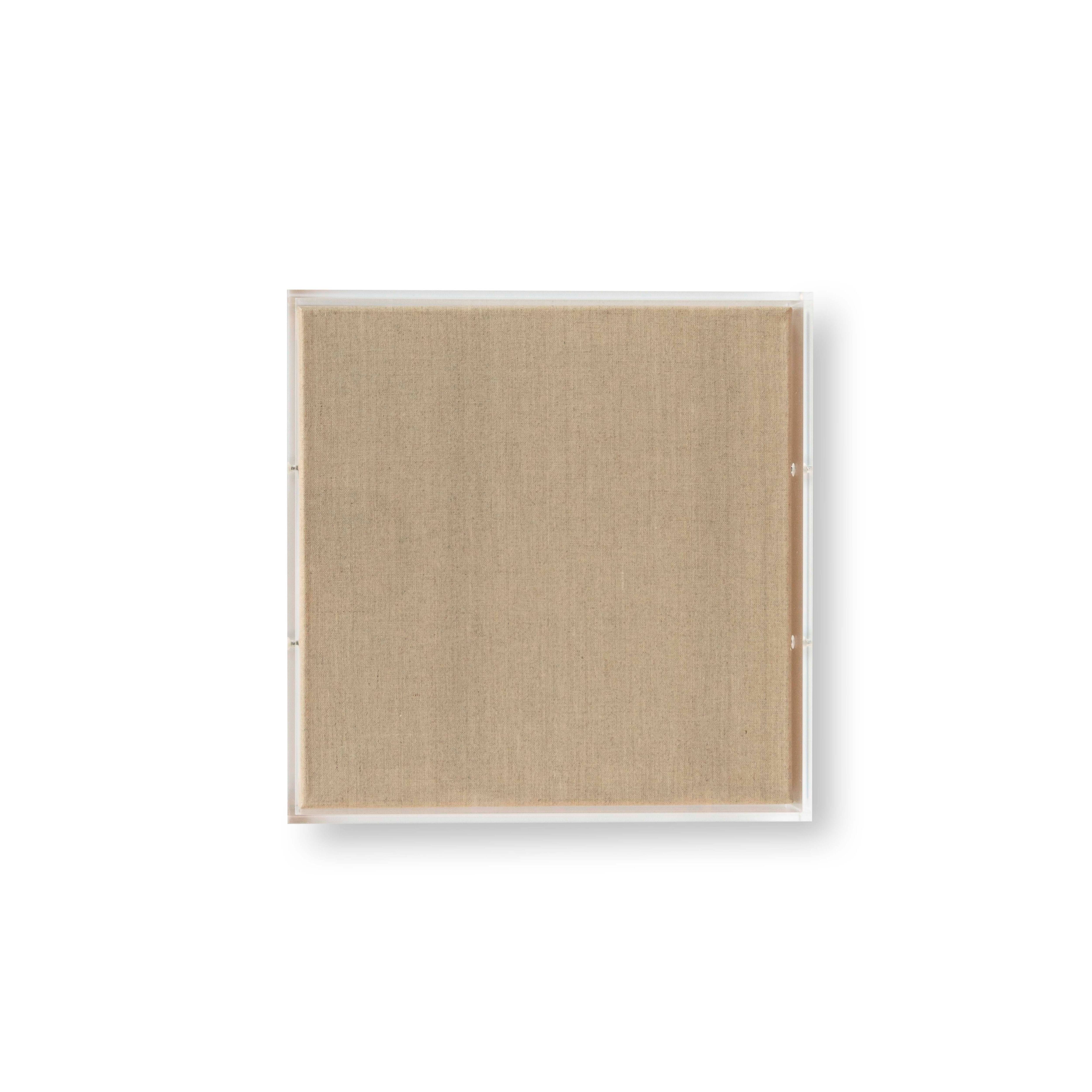 Wexel Art 2&#x22; Depth Clear UV Grade Acrylic Shadowbox with Beige Linen Stretched Canvas