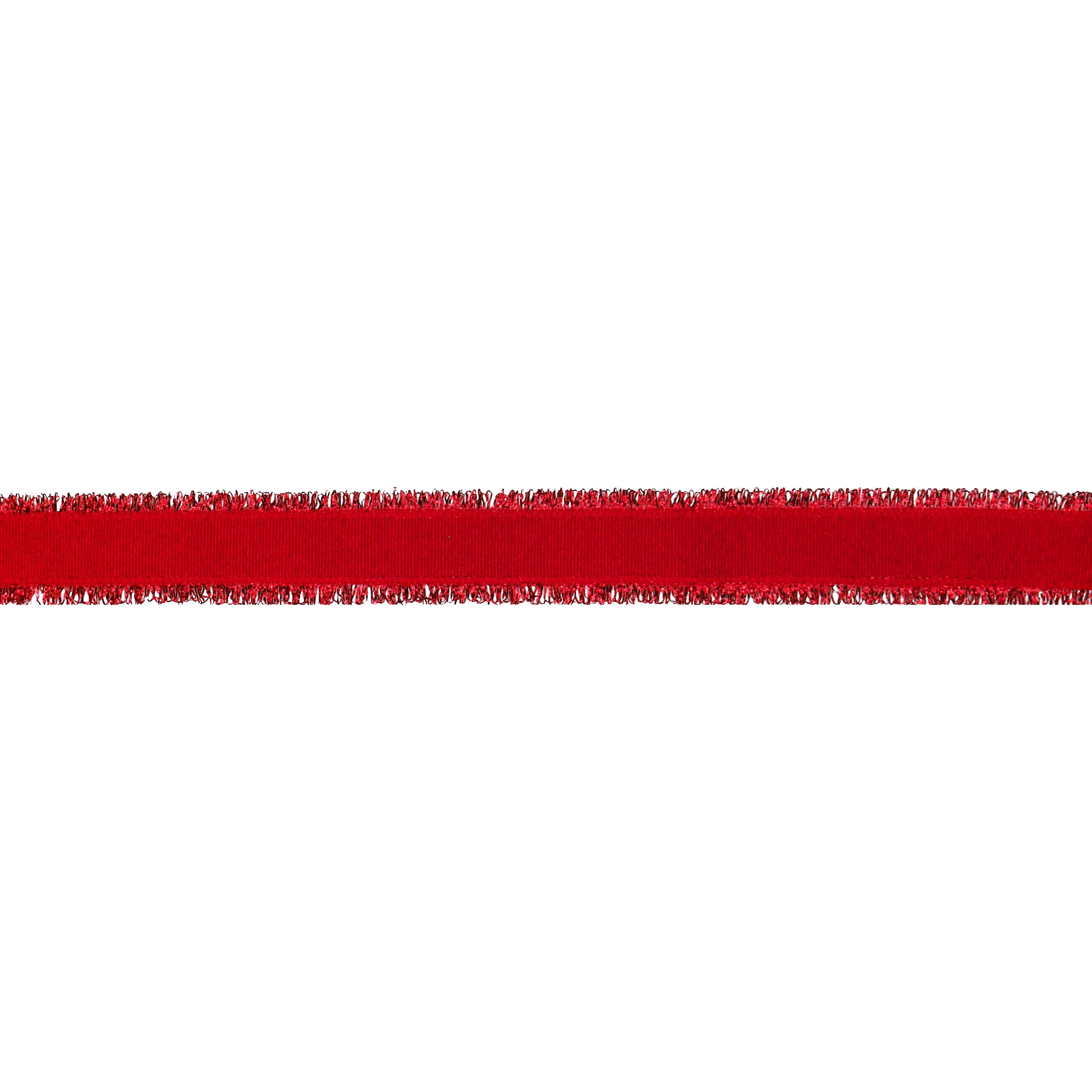 2.5&#x22; x 20ft. Red Tinsel Edges Wired Ribbon by Celebrate It&#xAE;