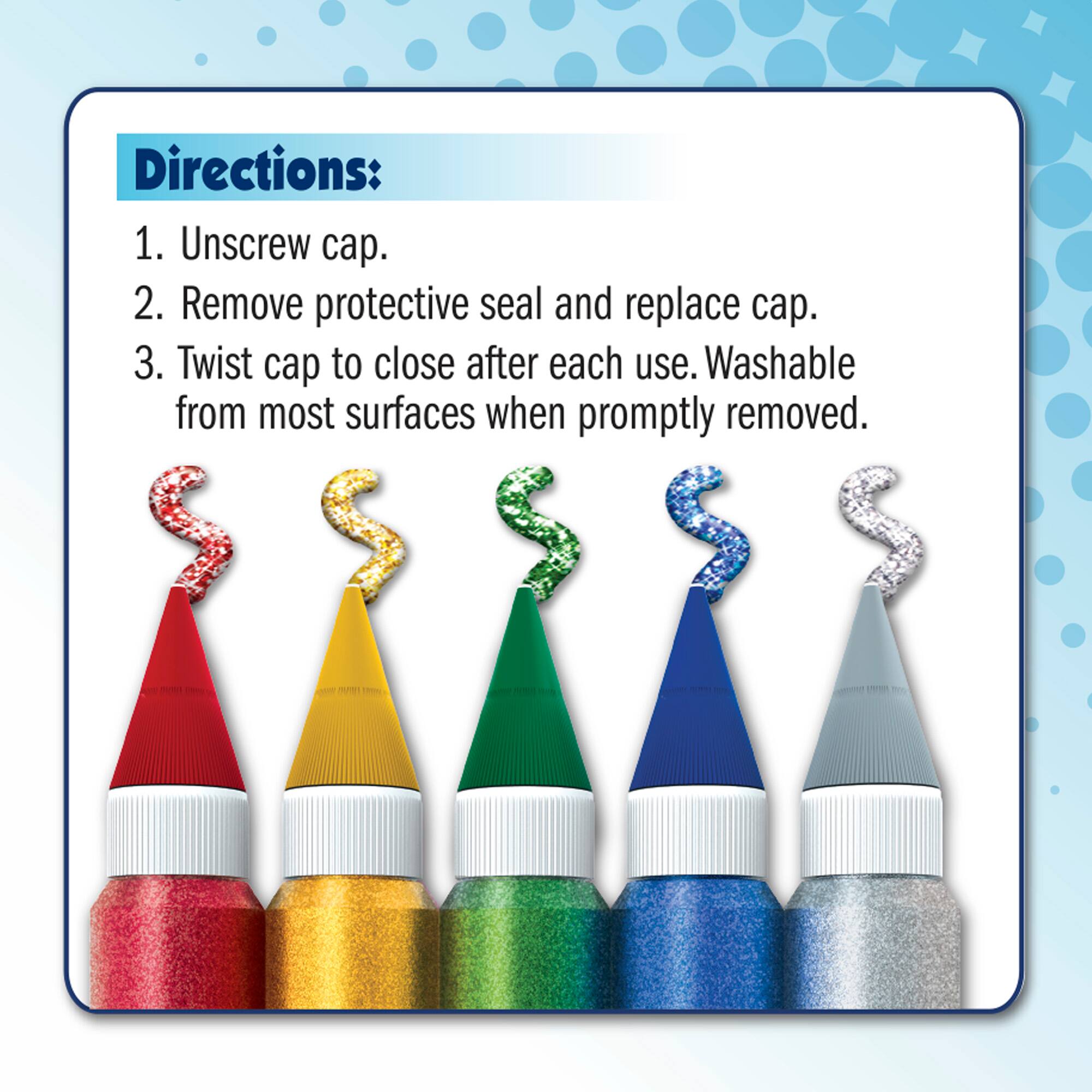 ArtSkills® Jumbo 5 Color Classic Glitter Glue Pens