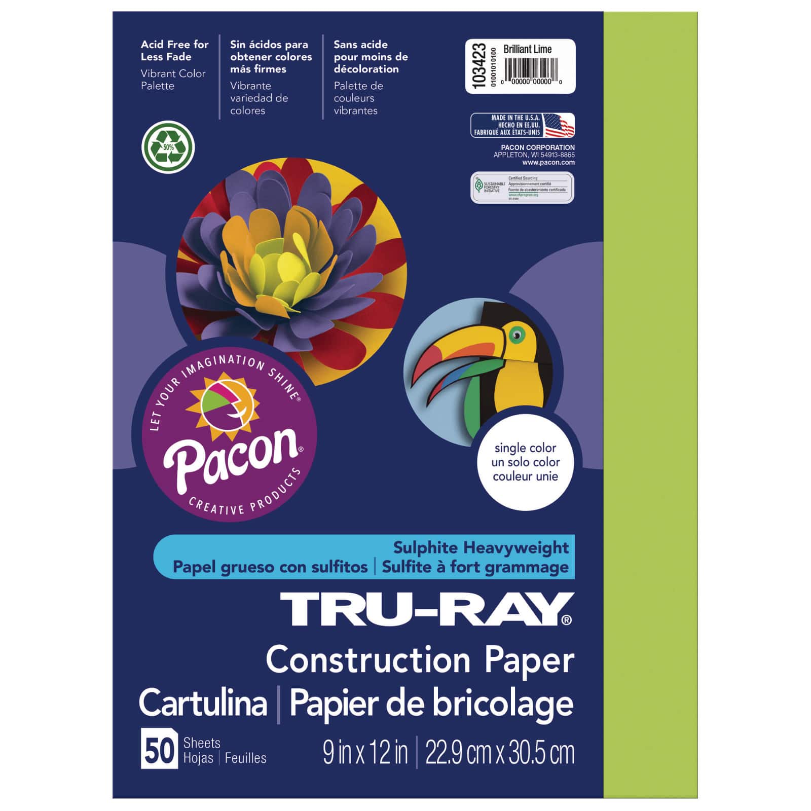 Pacon® Tru-Ray® 9" x 12" Construction Paper, 50 Sheets