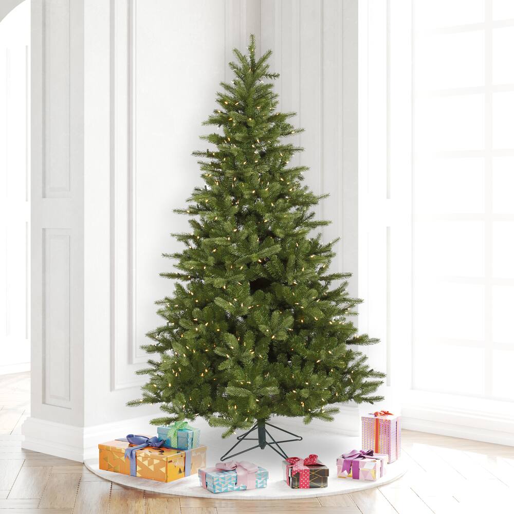 6.5ft. Pre-Lit King Spruce Artificial Christmas Tree, Warm White Dura-Lit&#xAE; LED Lights