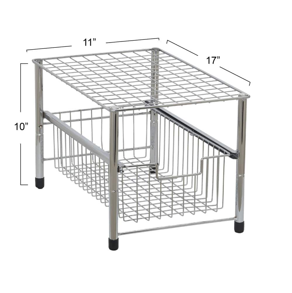 Household Essentials Sliding Basket Cabinet Organizer