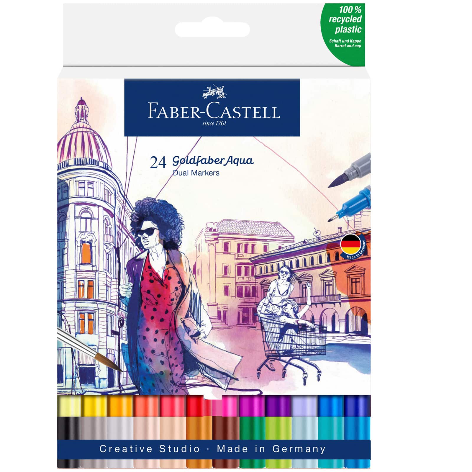 Goldfaber Woman Dual Ended Aqua Markers, 24ct.