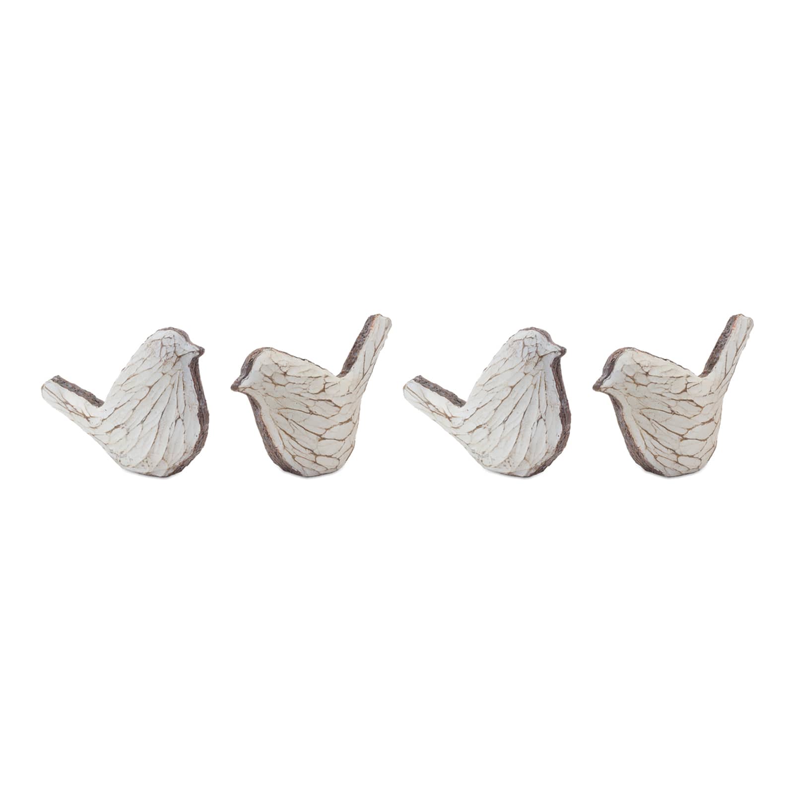 Carved Bird Figurines Set