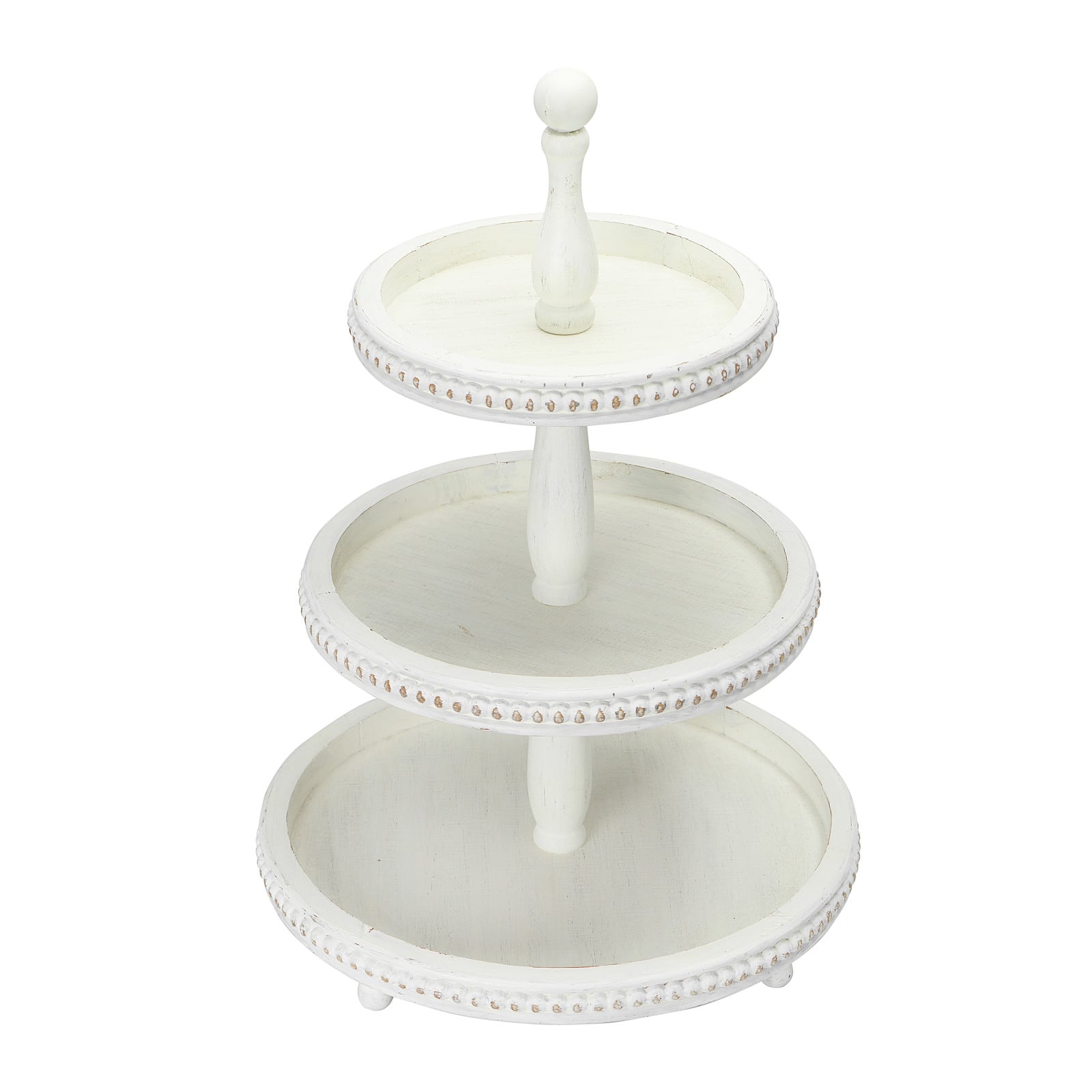 Hello Honey® 24.8" White 3-Tier Decorative Wood Tray