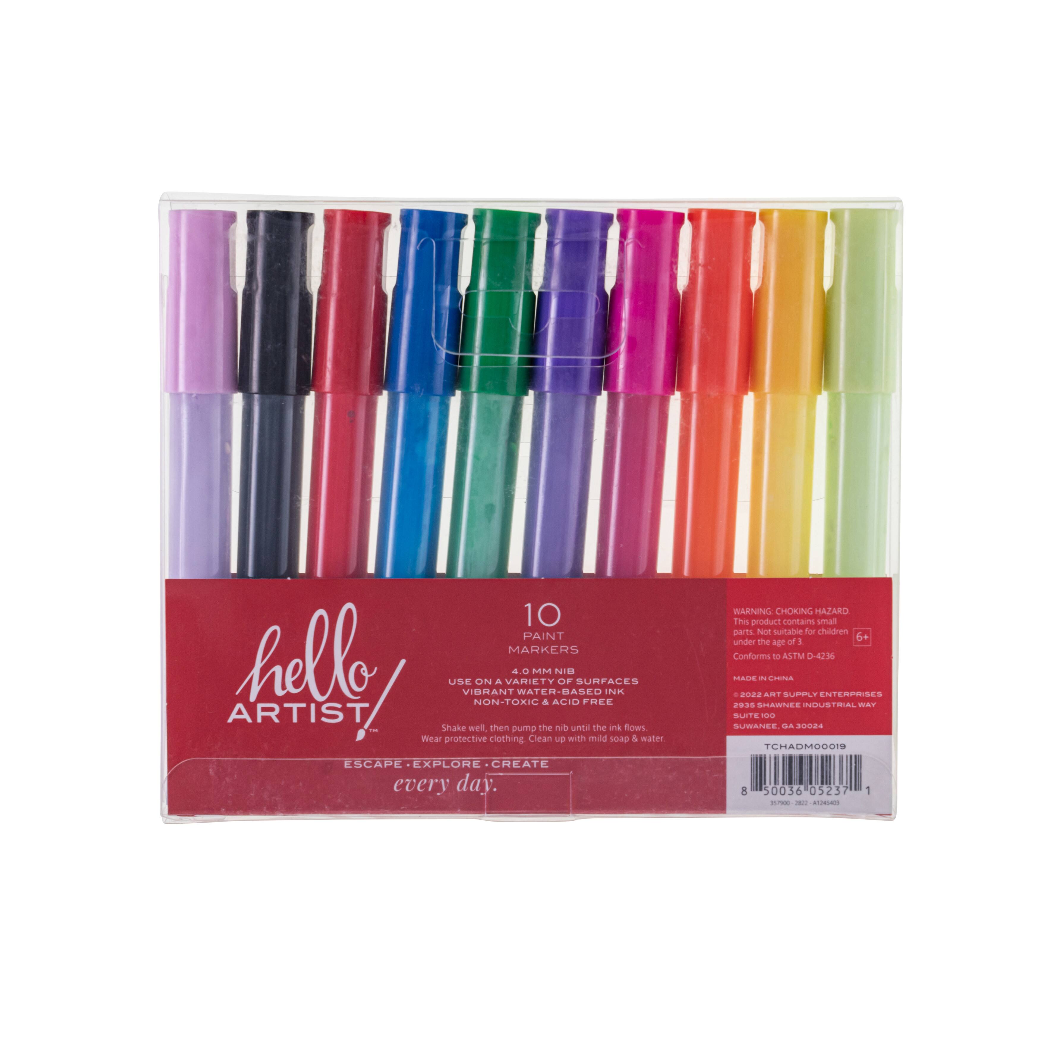 Hello, Artist!&#x2122; 10-Color Paint Markers Set