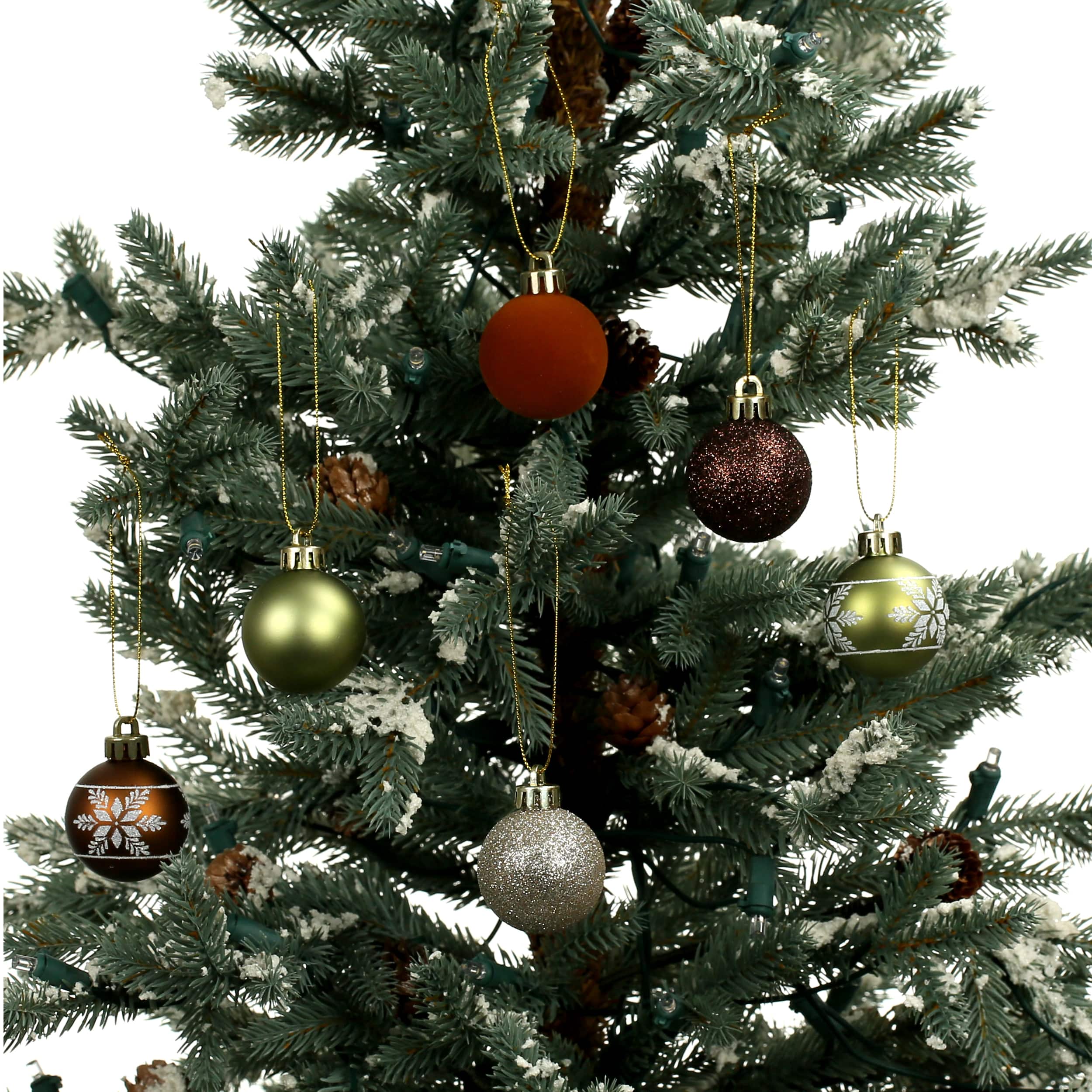 7 Pack 1.5&#x22; Gingerbread Forest Snowflake Shatterproof Ball Ornaments by Ashland&#xAE;