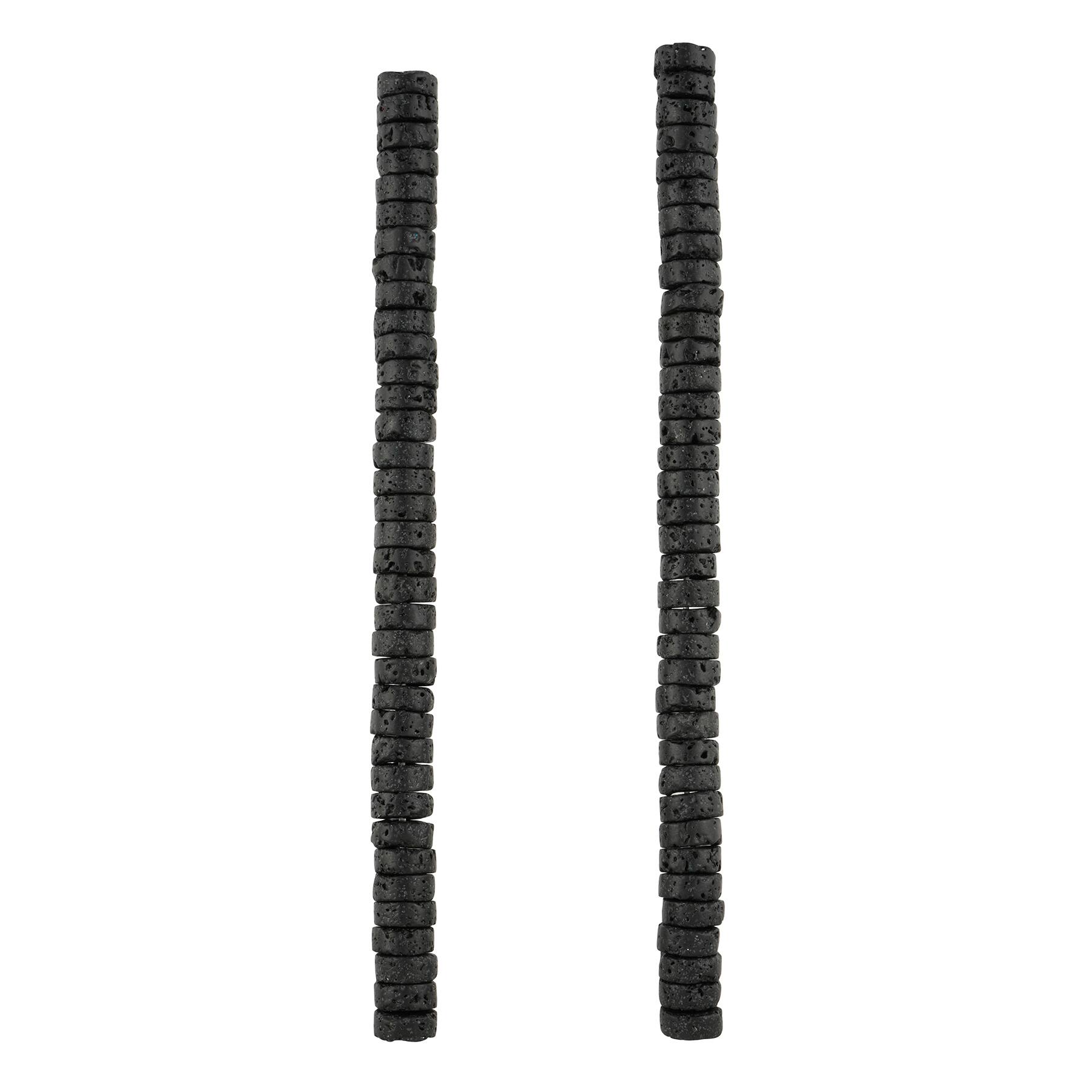 12 Pack: Black Lava Heishi Beads by Bead Landing™