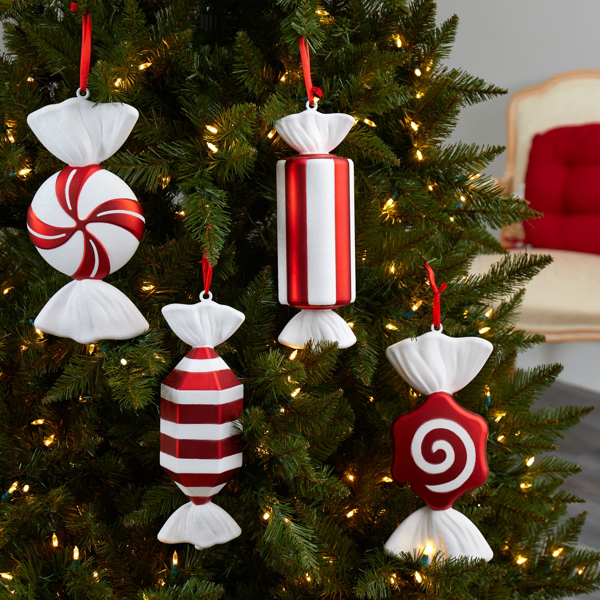 4ct. 12&#x22; Shatterproof Jumbo Candy&#xA0;Cane Christmas Ornaments
