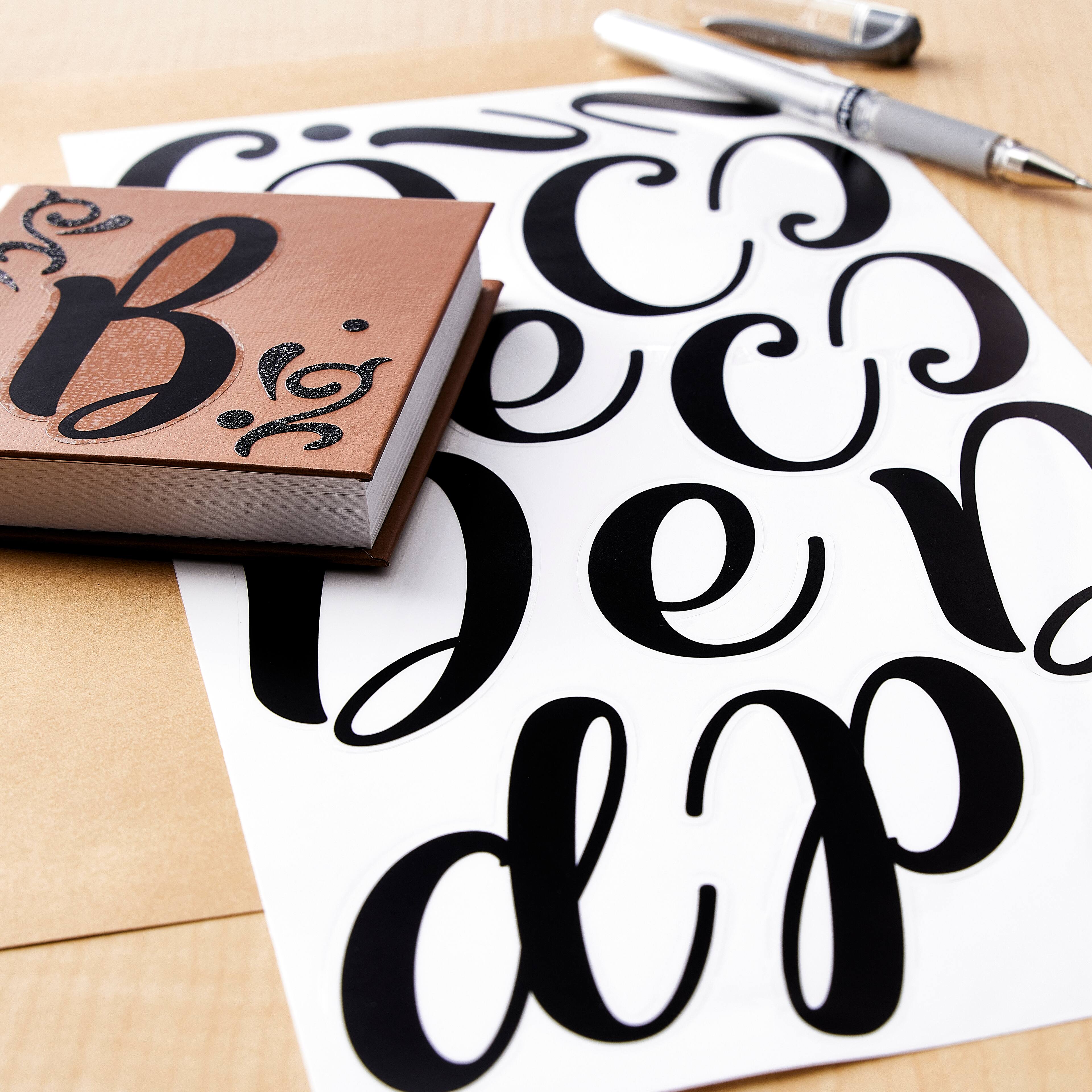 12 Pack: Black Hand Letter Alphabet Stickers by Recollections&#x2122;