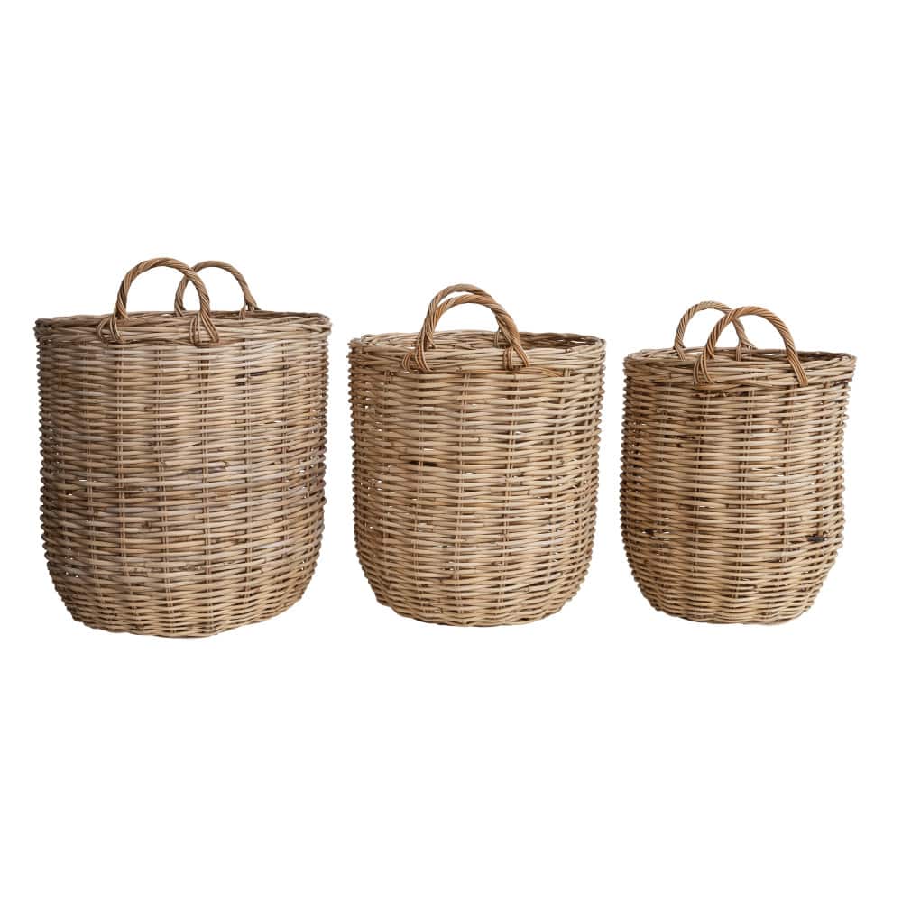 Hello Honey® Natural Woven Rattan Storage Basket Set
