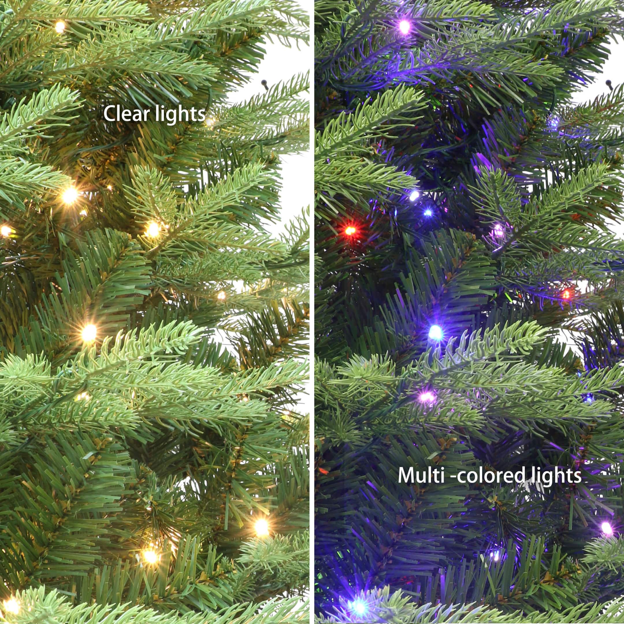 7.5ft. Pre-Lit Alaskan Winter Fir Artificial Christmas Tree, Dual-Color LED Lights
