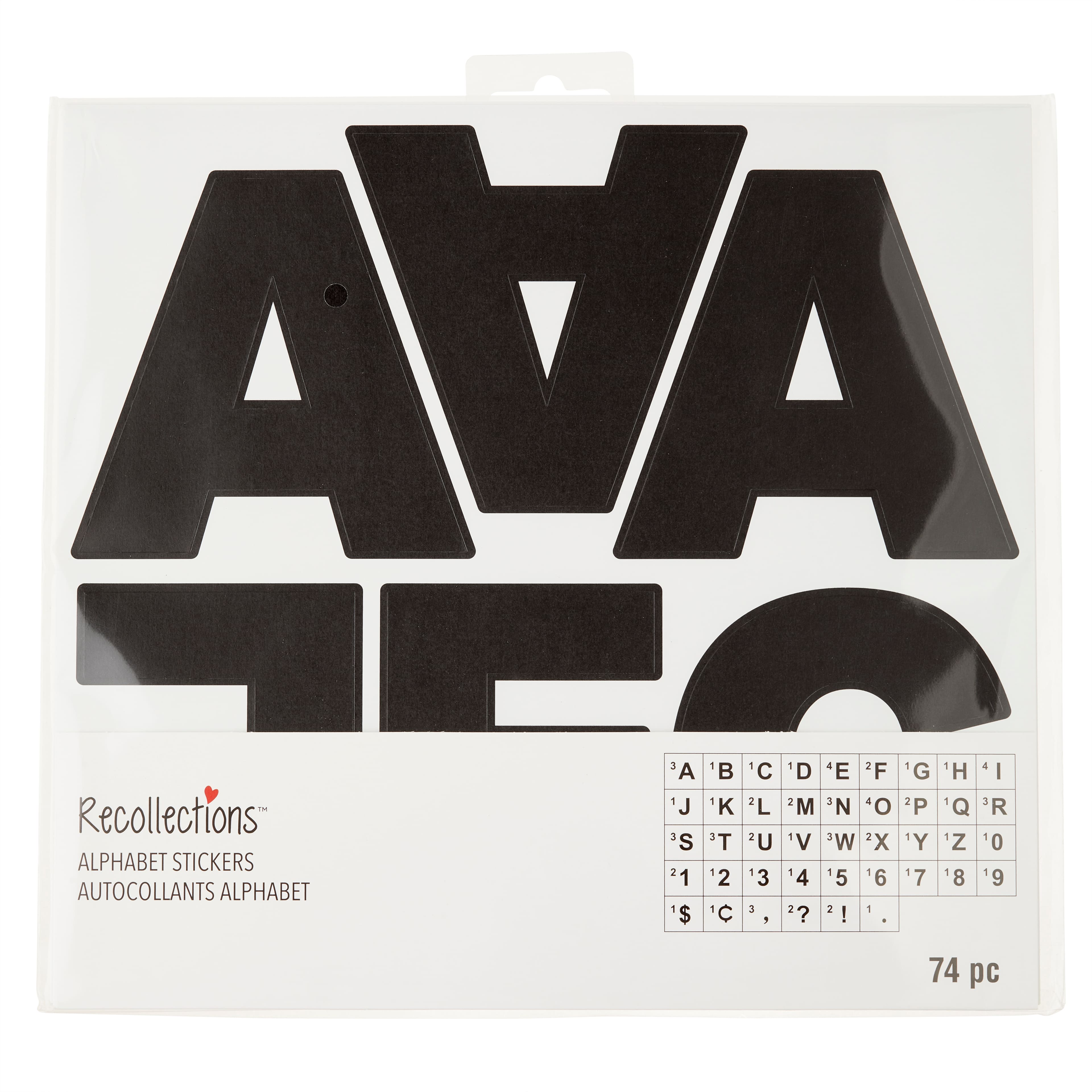 12 Packs: 72 ct. (864 total) 4" Black Block Alphabet Stickers by Recollections™