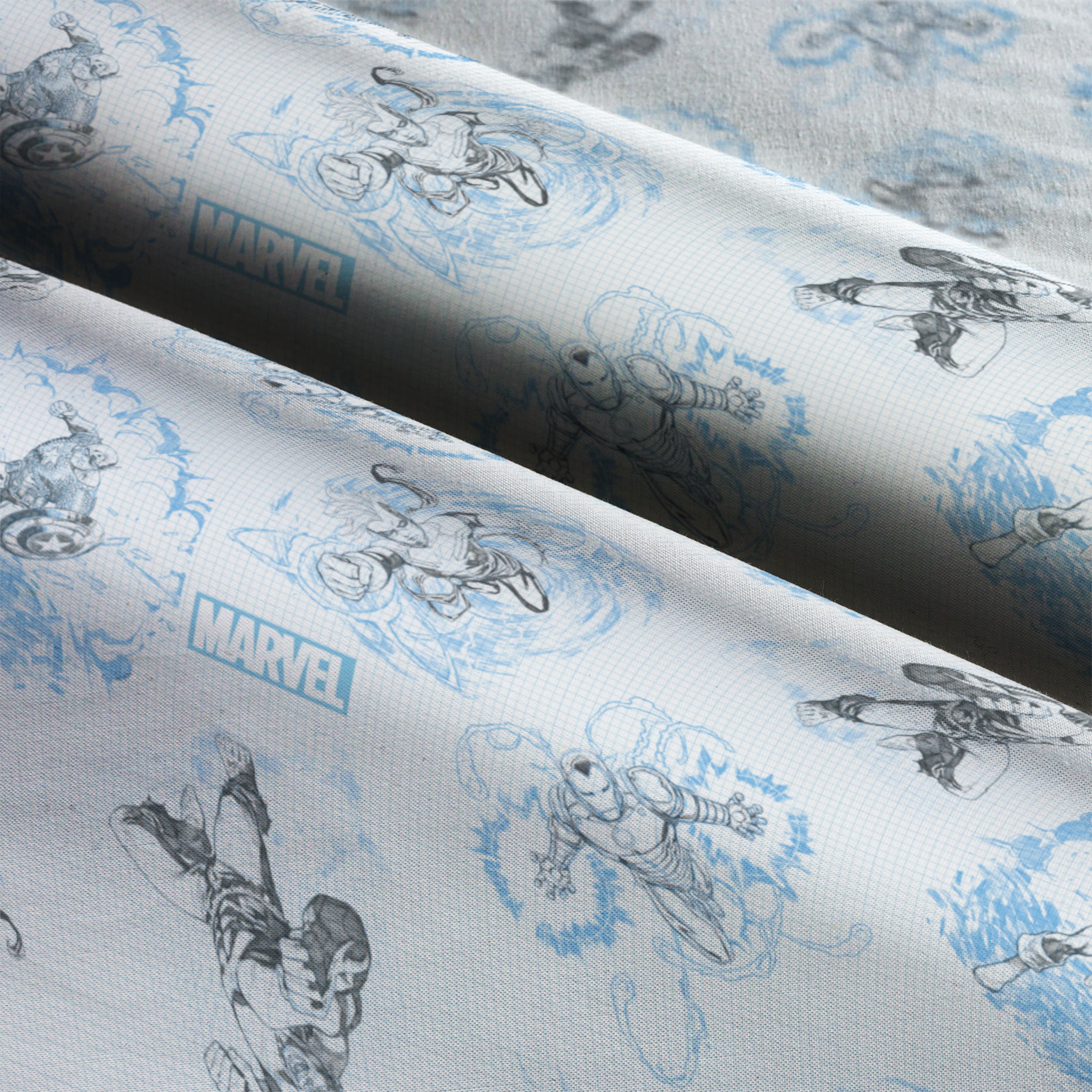 Marvel® Hulk Blue Sketch Cotton Fabric