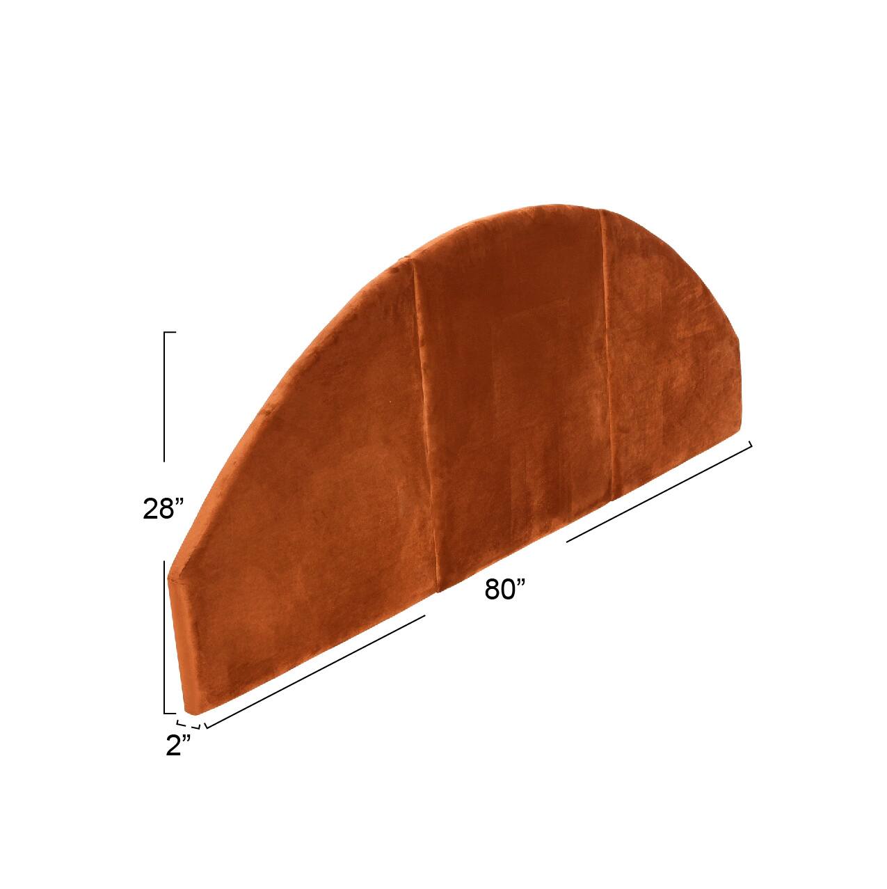 Hello Honey&#xAE; NoSom 80&#x22; King Sized Terra Cotta Upholstered Velvet Panel Arched Headboard