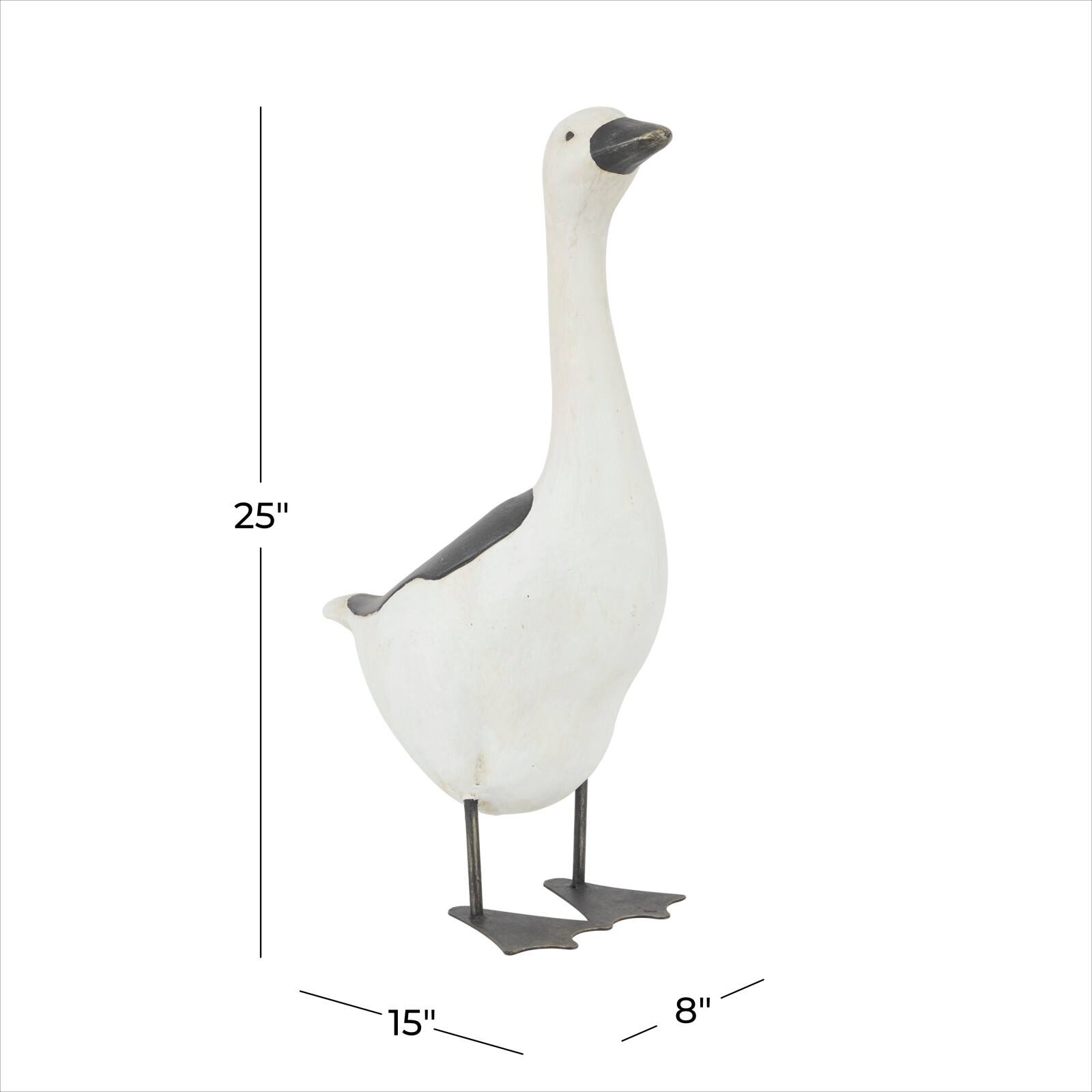 White Polystone French Country Garden Sculpture, 25&#x22; x 8&#x22; x 15&#x22;