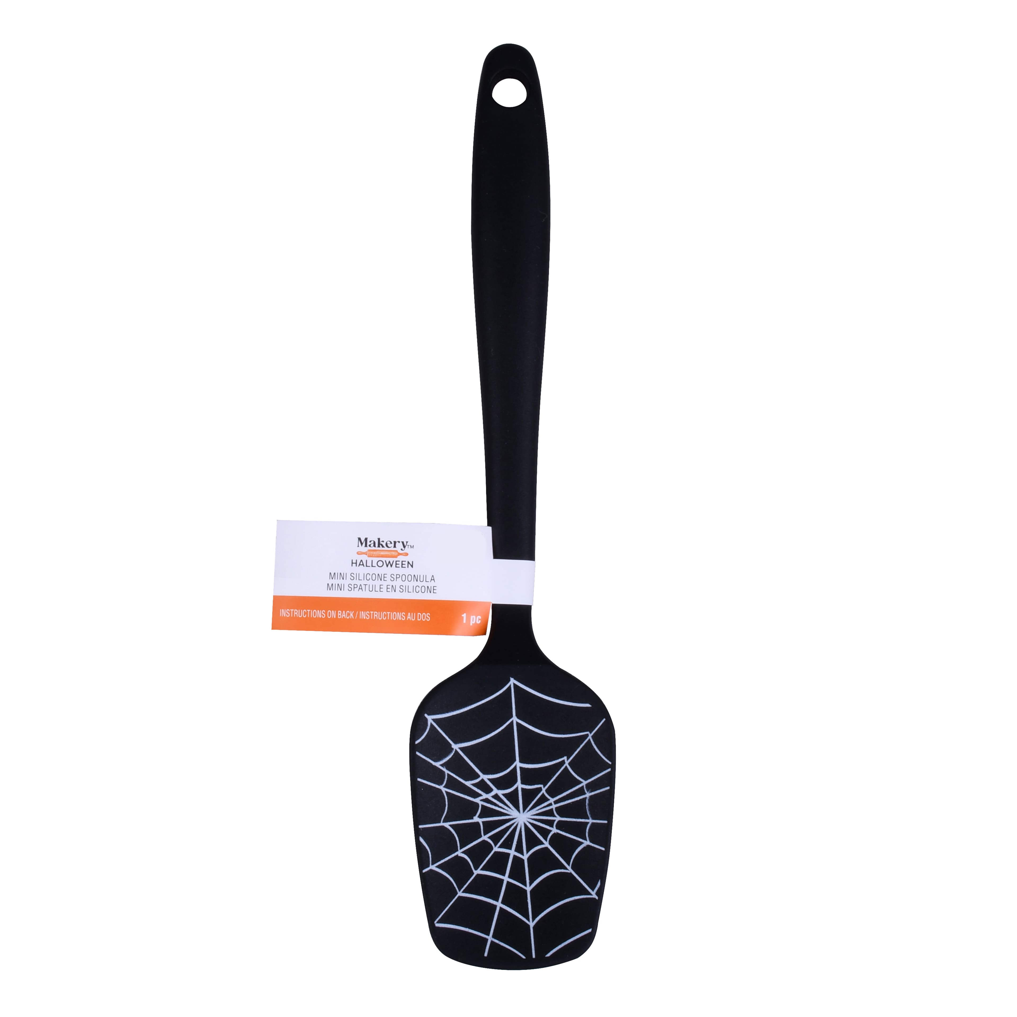 Mini Black Spiderweb Silicone Spoonula by Makery&#x2122;