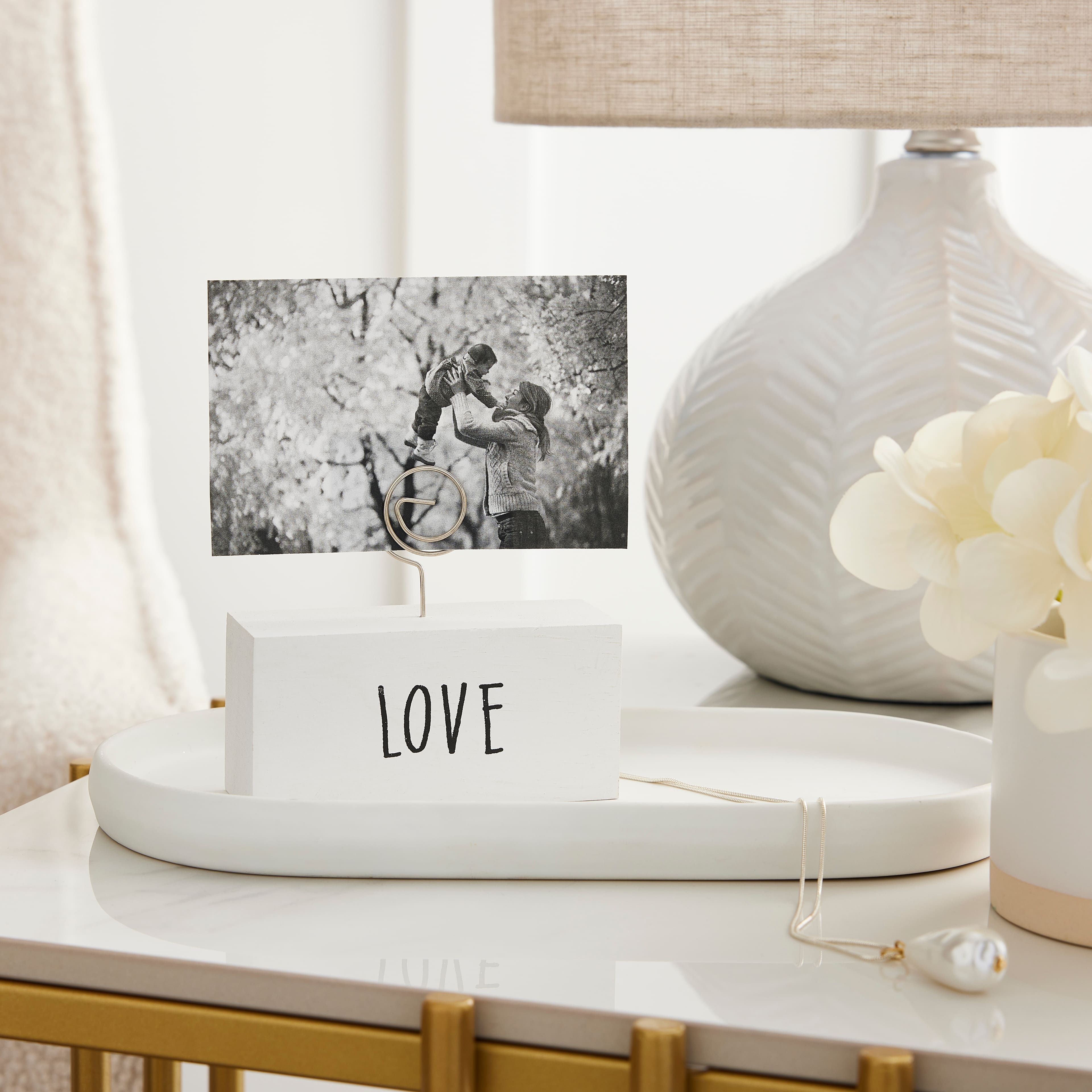 White Love Block Clip Frame by Studio D&#xE9;cor&#xAE;