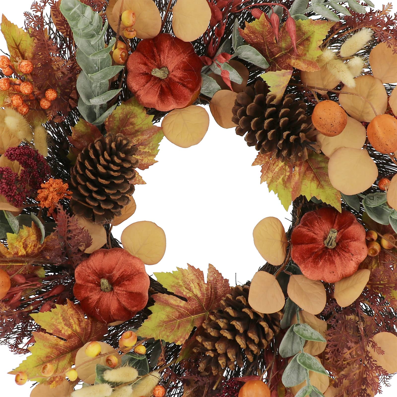 24&#x22; Designer Premium Floral Pumpkin &#x26; Eucalyptus Wreath by Ashland&#xAE;