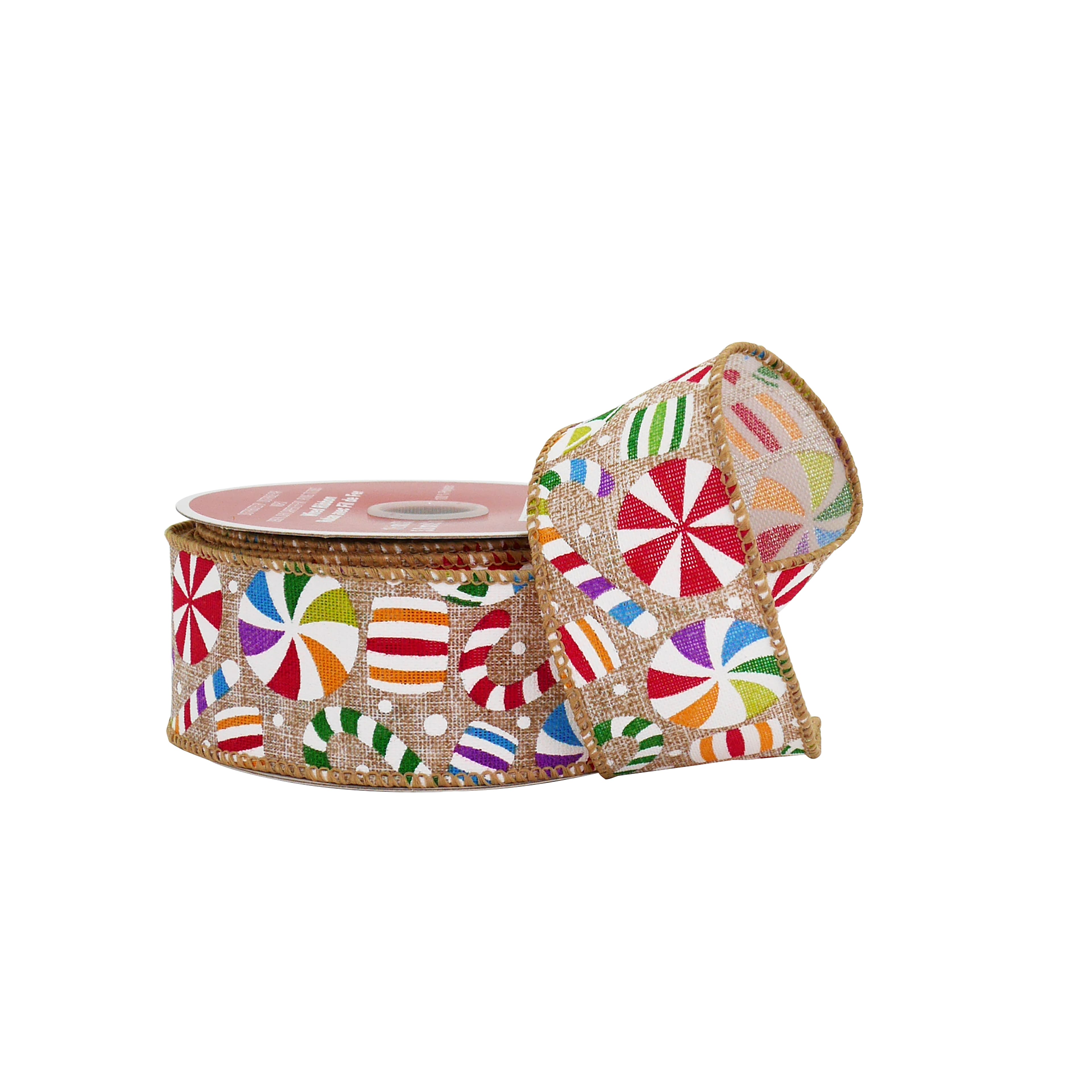 1.5&#x22; x 30ft. Multicolor Candy Wired Faux Linen Ribbon by Celebrate It&#xAE;