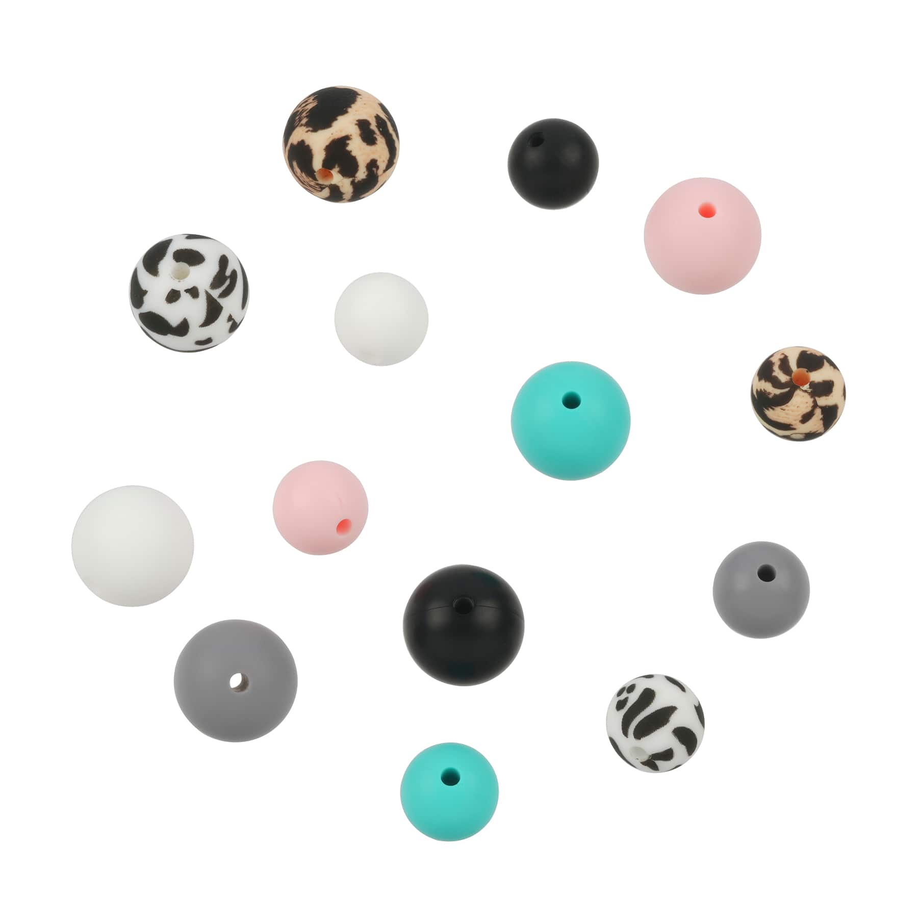Animal Print Silicone Round Beads Mix by Bead Landing™