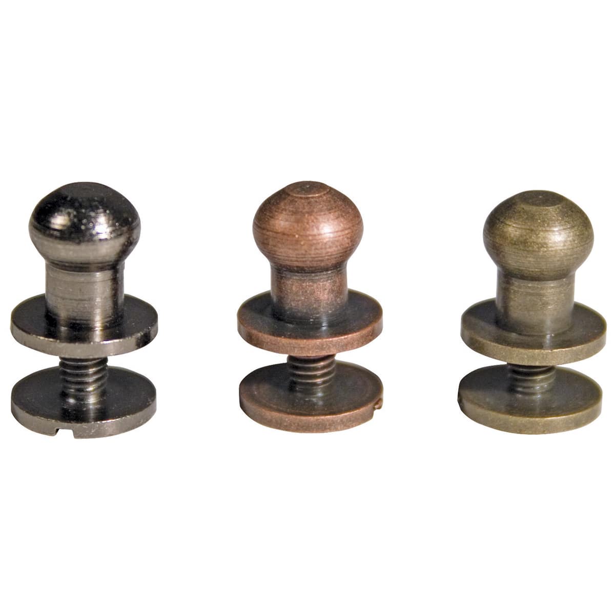 Idea-Ology Metal 2-Part Hitch Fasteners .375&#x22; 12/Pkg-Antique Nickel, Brass &#x26; Copper