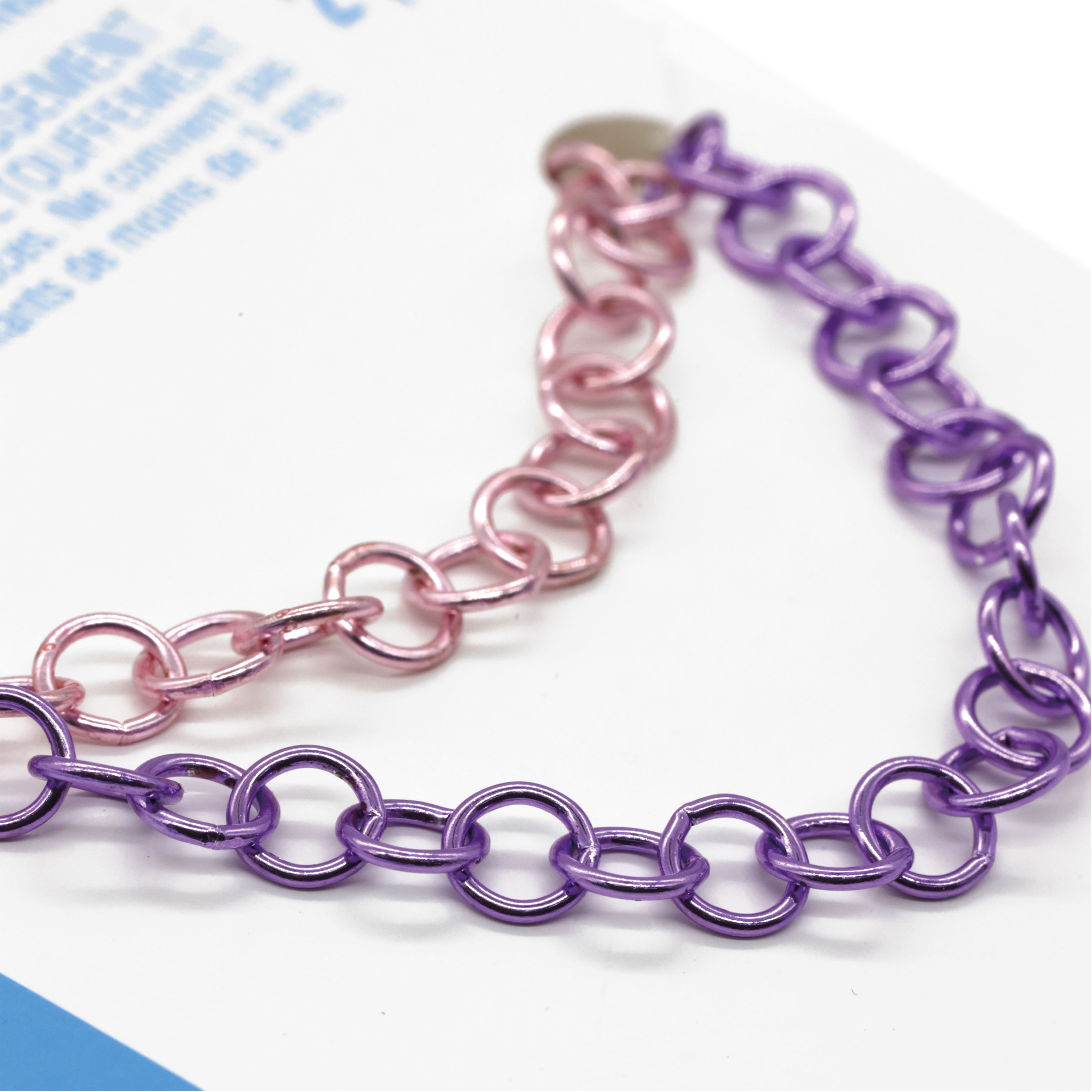 Pink &#x26; Purple Chain Bracelets by Creatology&#x2122;