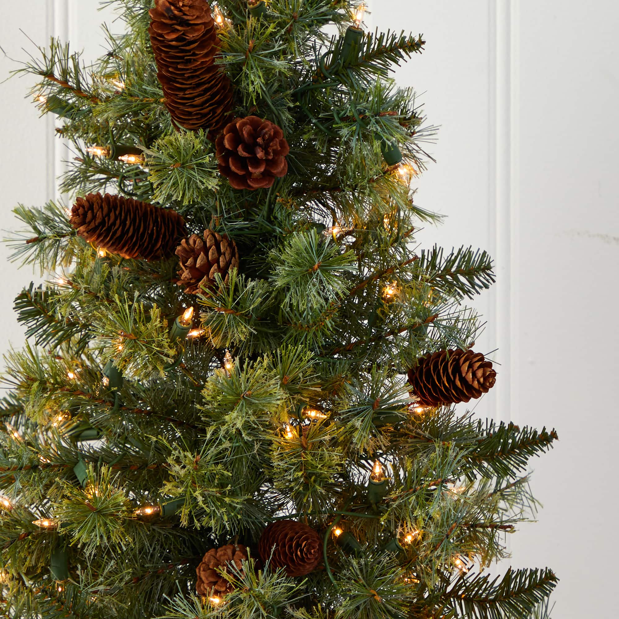 3ft. Pre-Lit Artificial Christmas Tree with Pinecones, Clear Lights