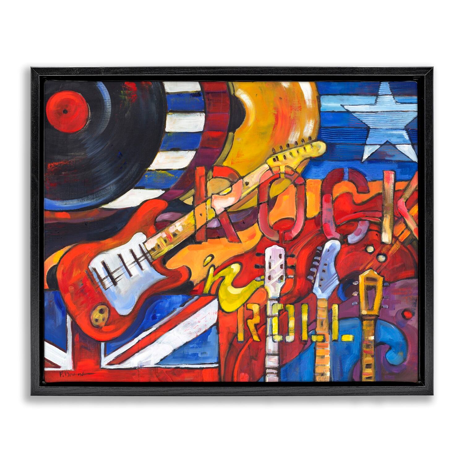 Stupell Industries Rock 'n Roll Music Tribute Floater Framed Art