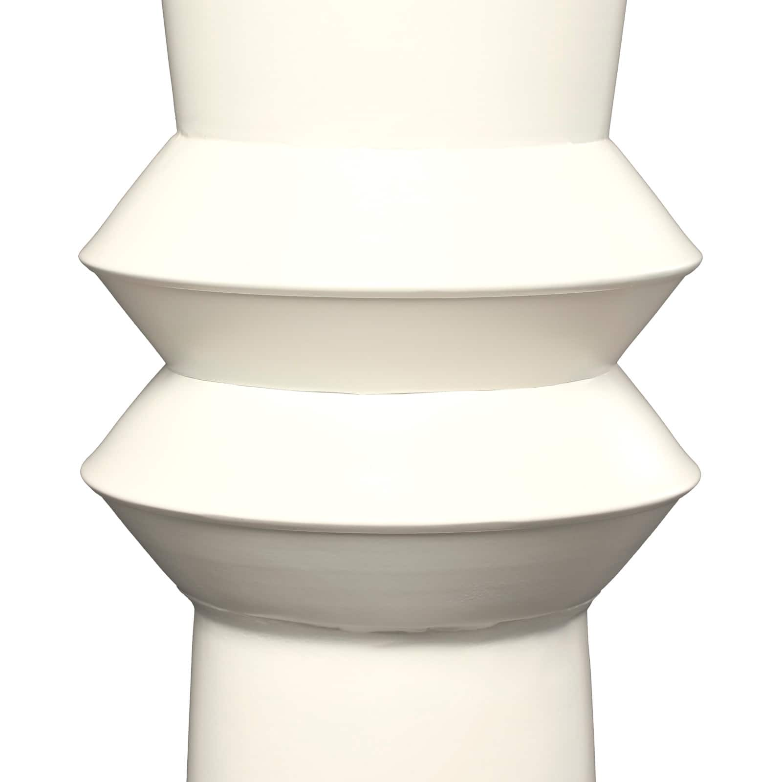 The Novogratz 3ft. Cream Metal Tall Art Deco Fluted Floor Vase