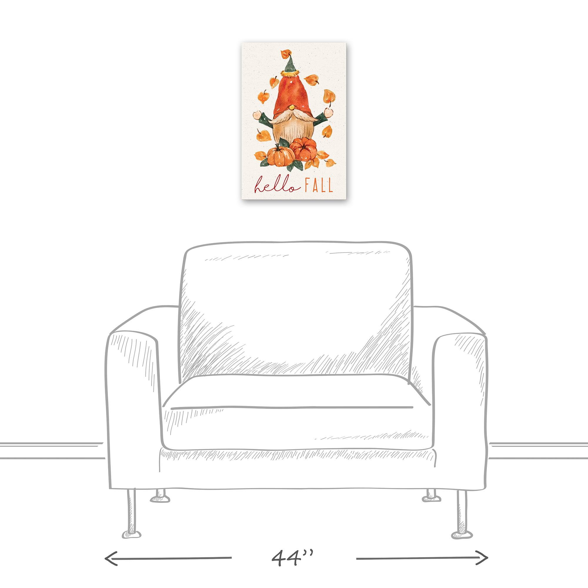 Hello Fall Gnome Canvas Wall Art
