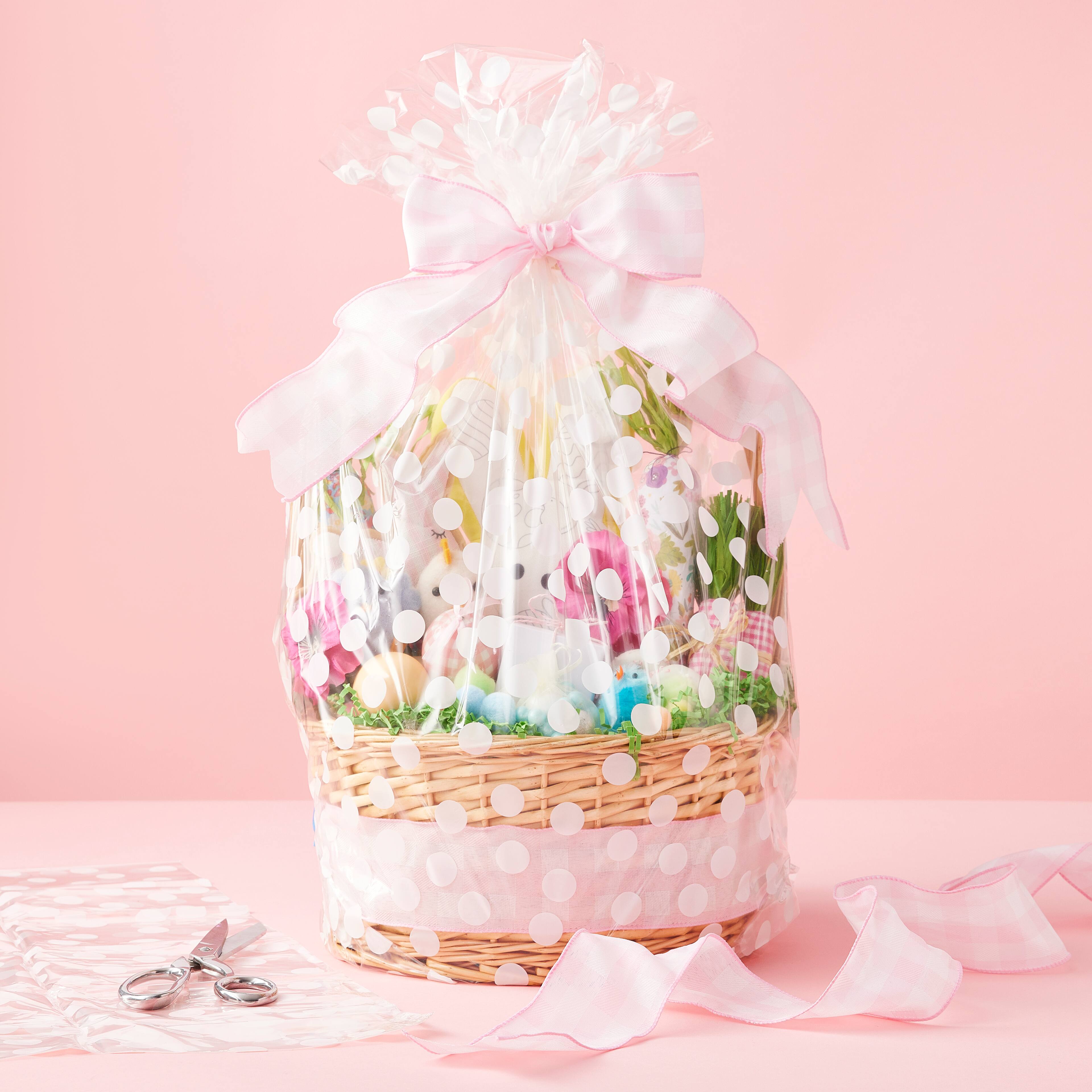 25&#x22; White Polka Dot Basket Gift Bags by Celebrate It&#x2122;, 6ct.