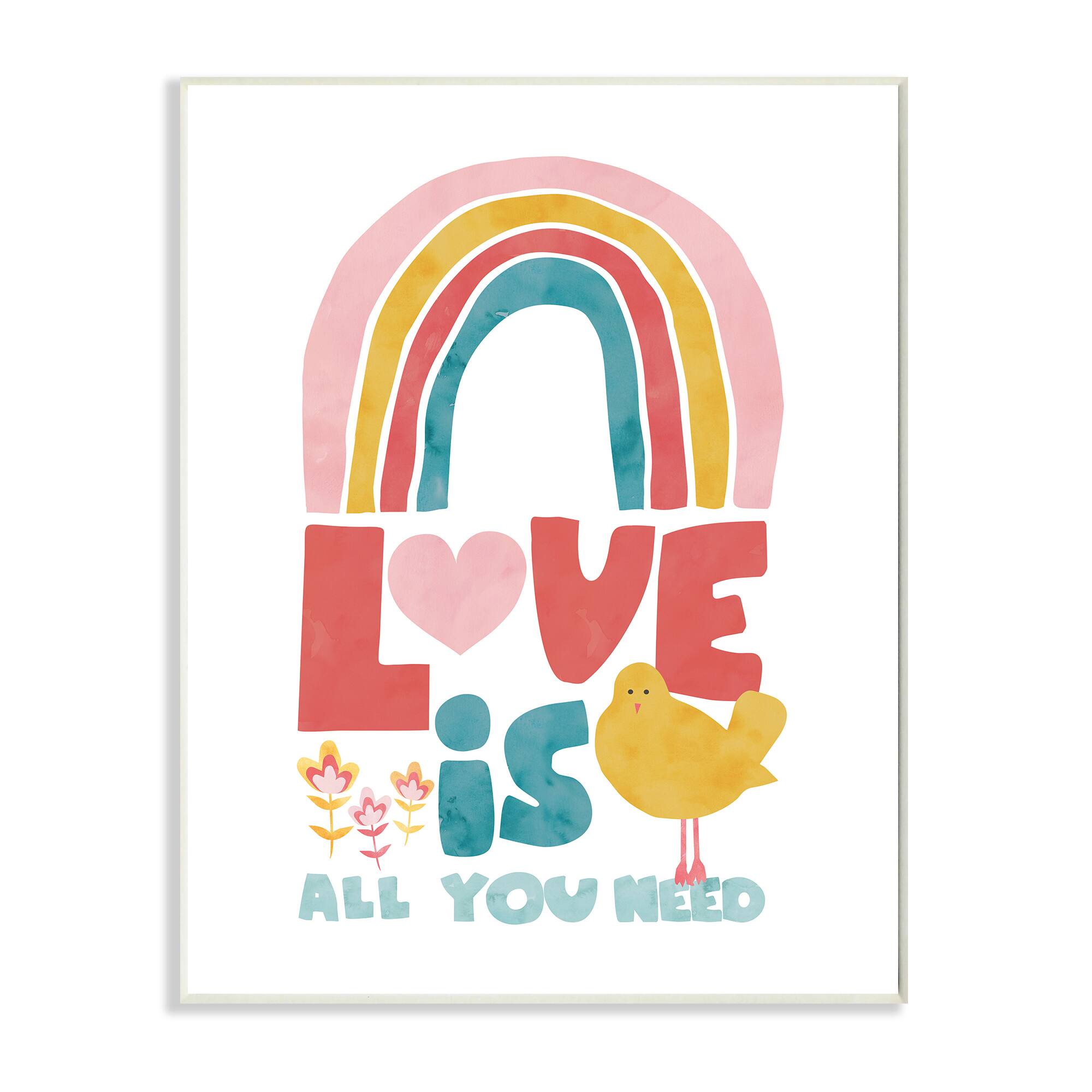 Stupell Industries Rainbow Love is All You Need Wall Plaque
