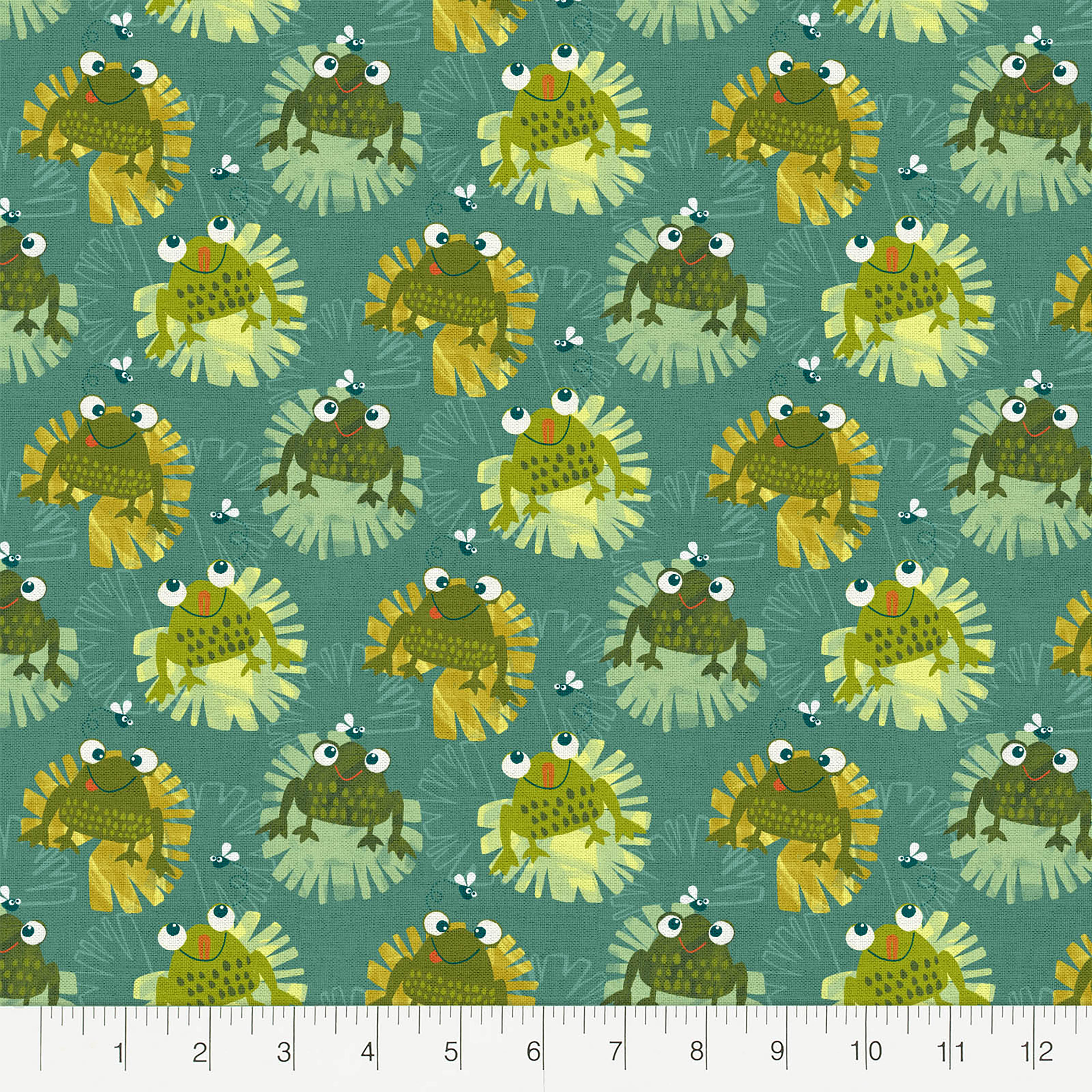 Fabric Editions Lily Pad Frogs Cotton Fabric
